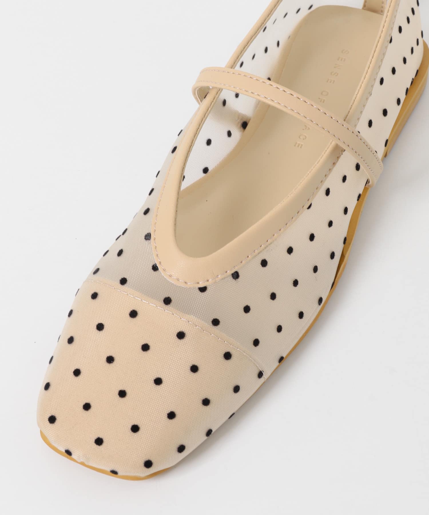 シアードットフラットパンプス IVORY S