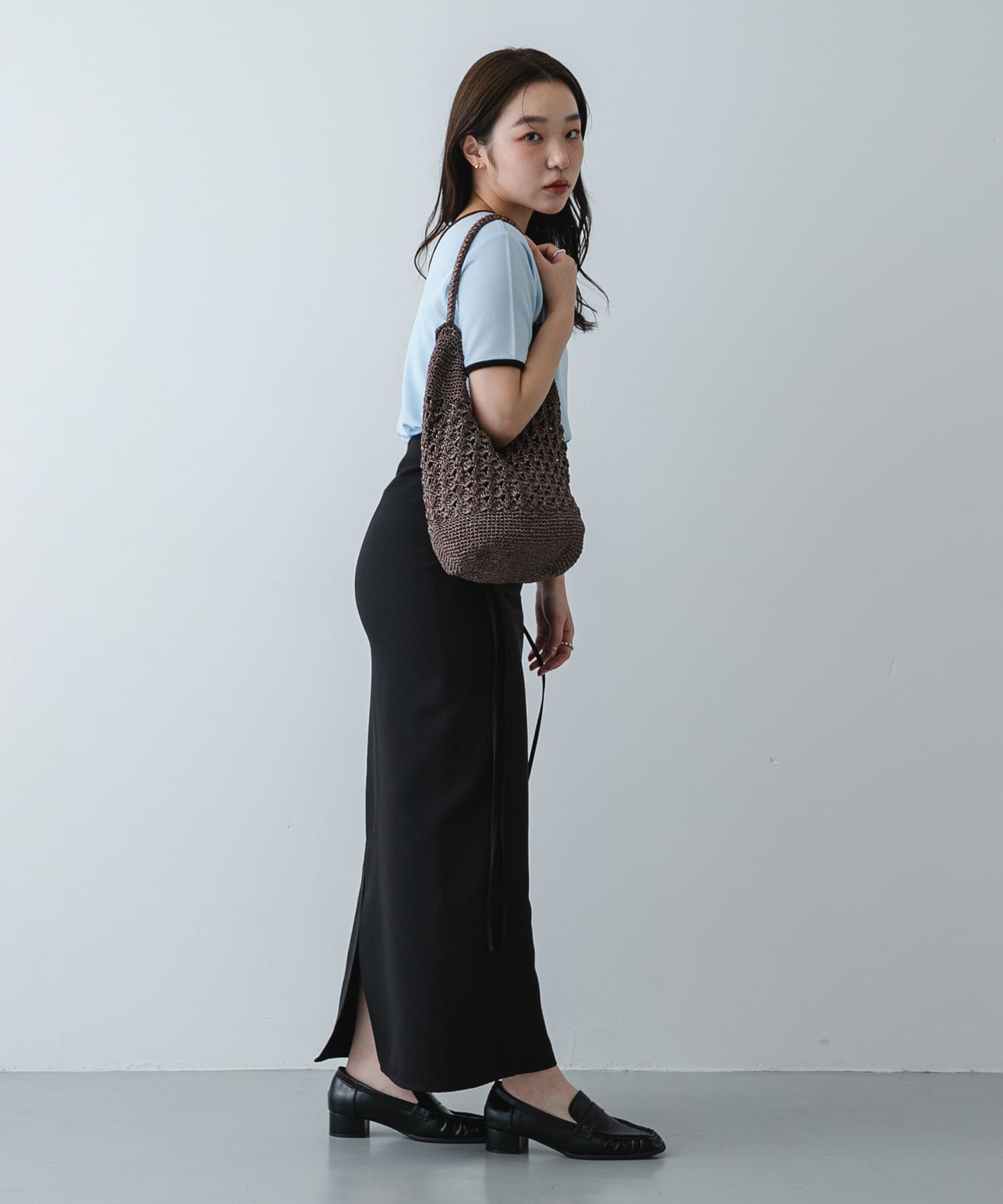 メタリックヤーンバッグ BROWN One