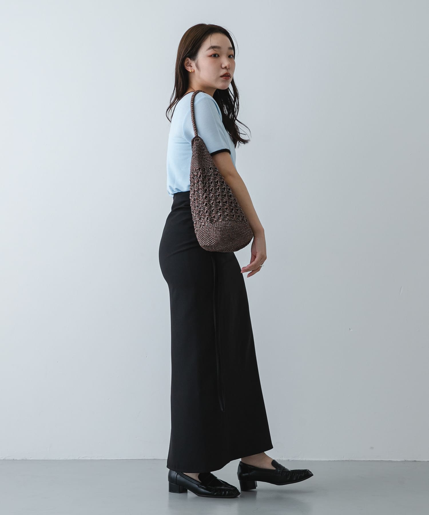 メタリックヤーンバッグ BROWN One