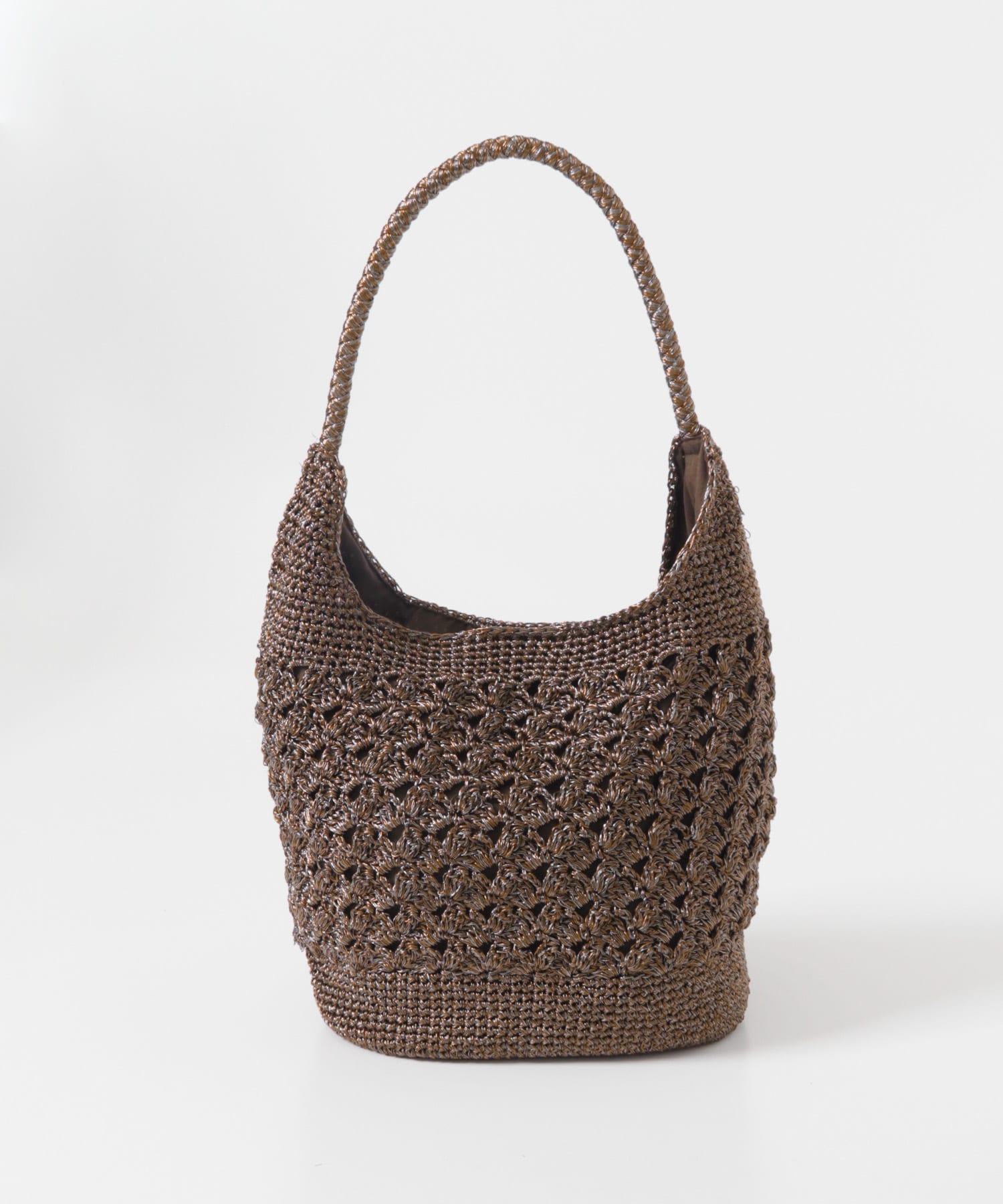 メタリックヤーンバッグ BROWN One