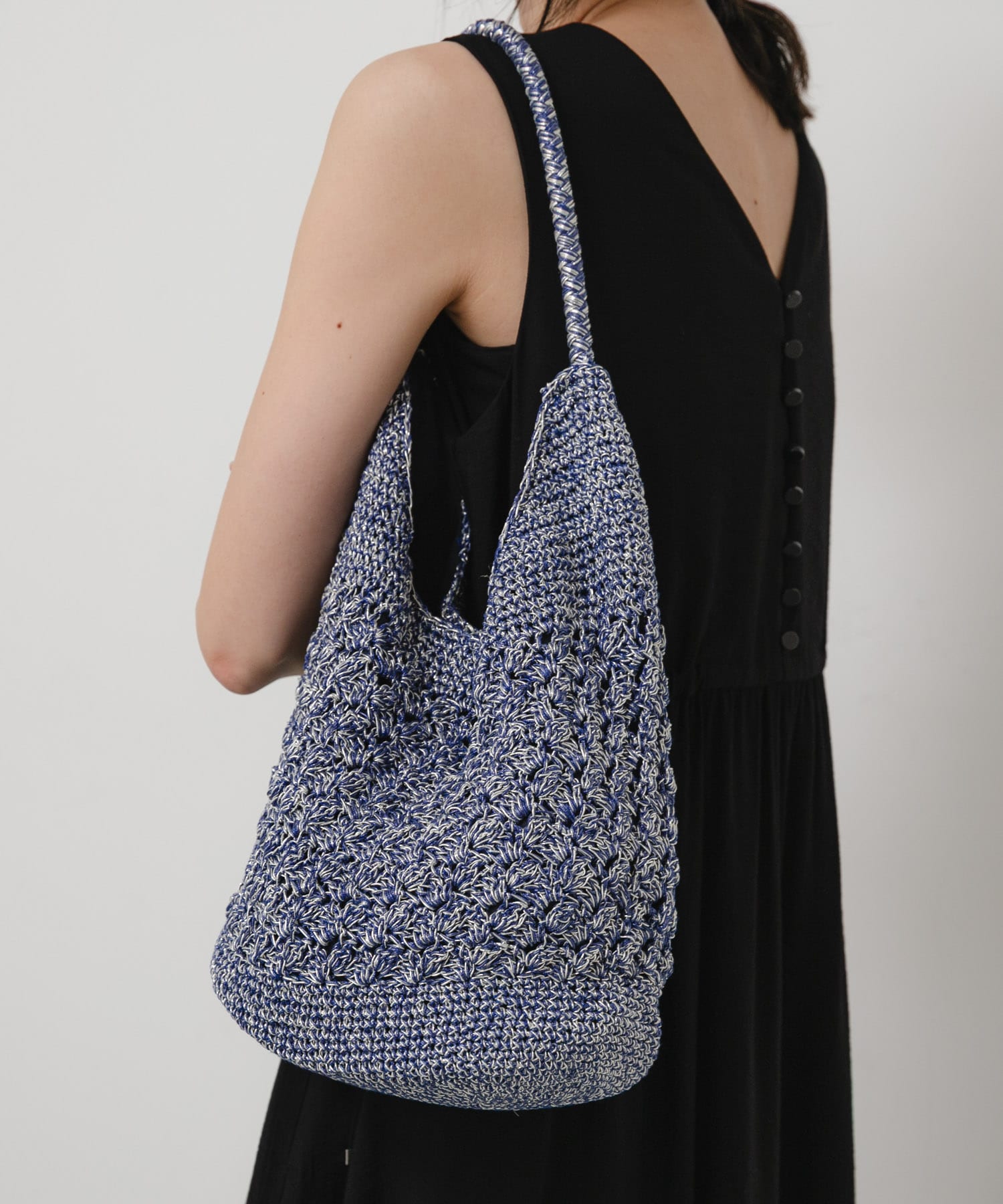 メタリックヤーンバッグ NAVY One