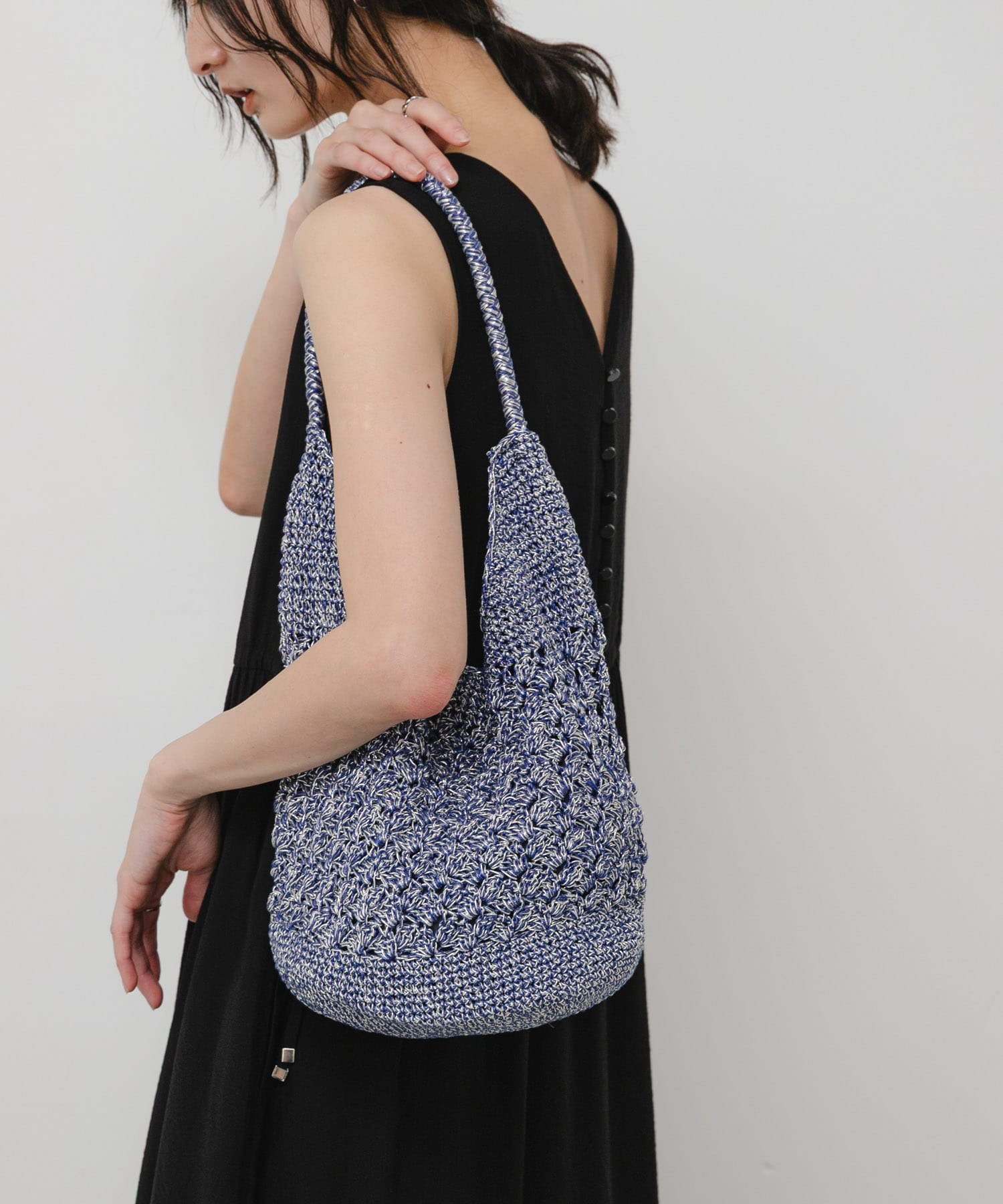 メタリックヤーンバッグ NAVY One