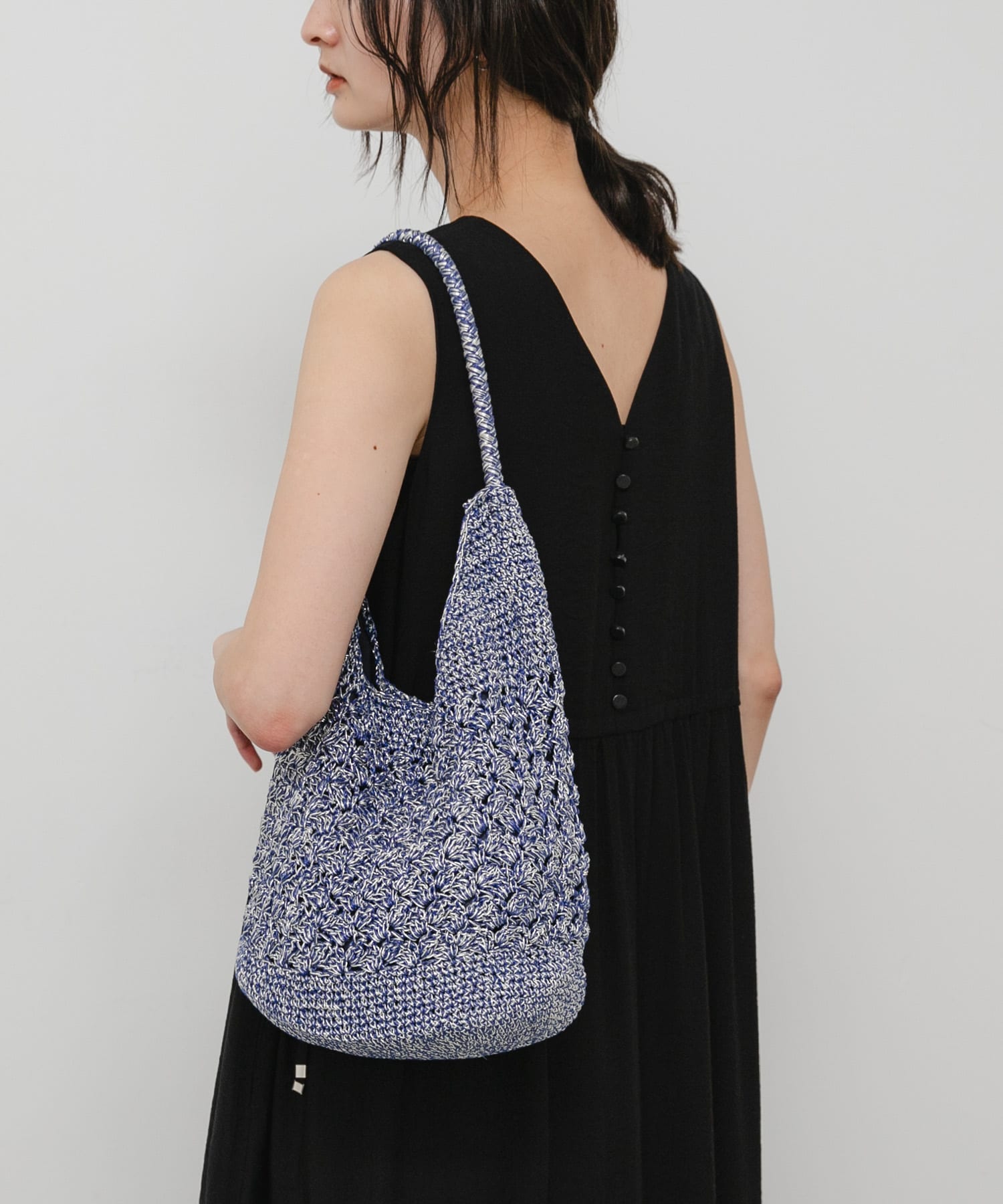 メタリックヤーンバッグ NAVY One