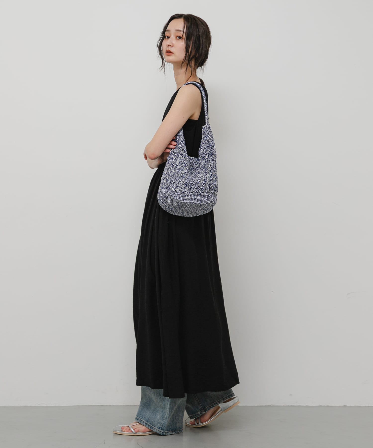 メタリックヤーンバッグ NAVY One