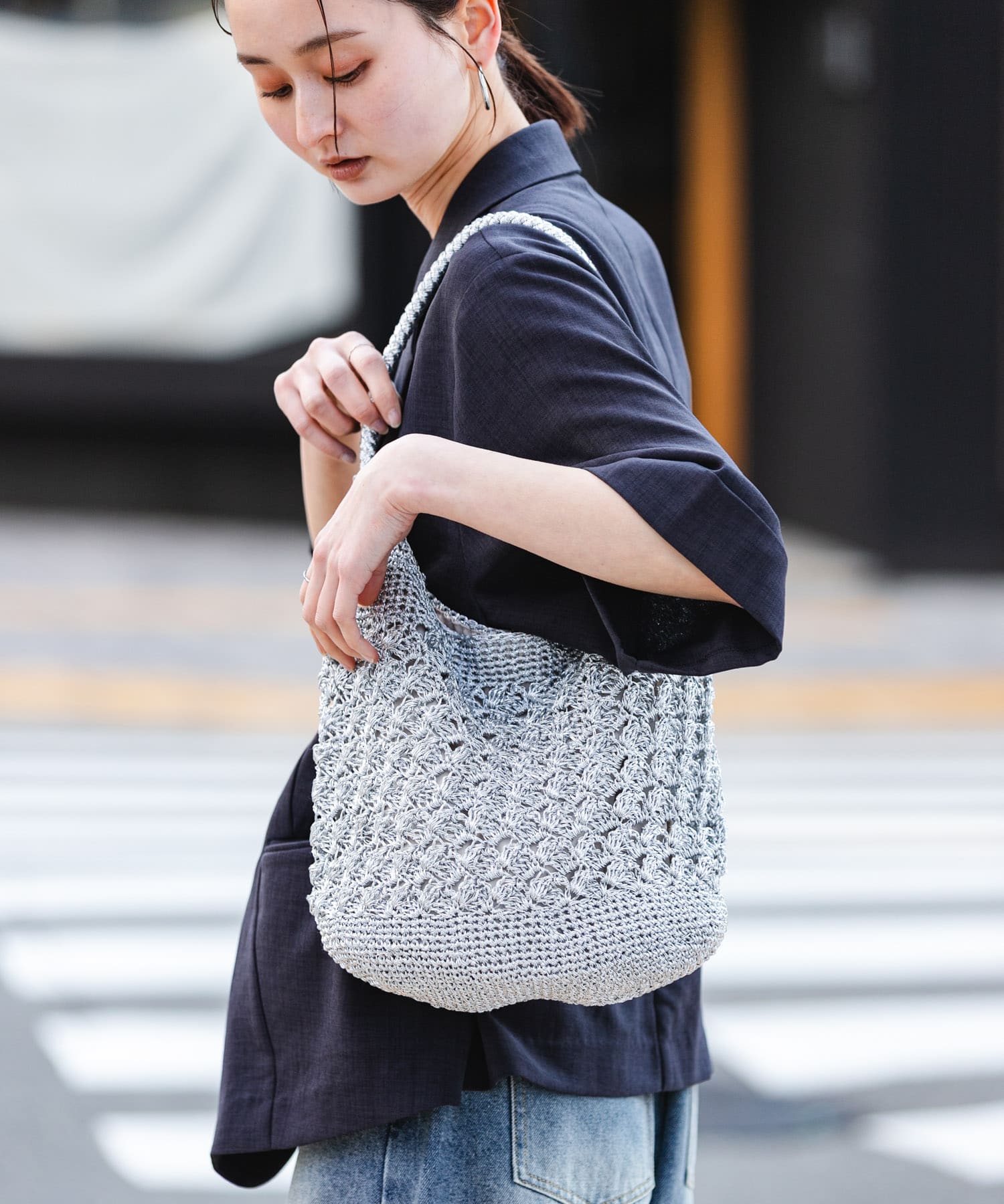 メタリックヤーンバッグ