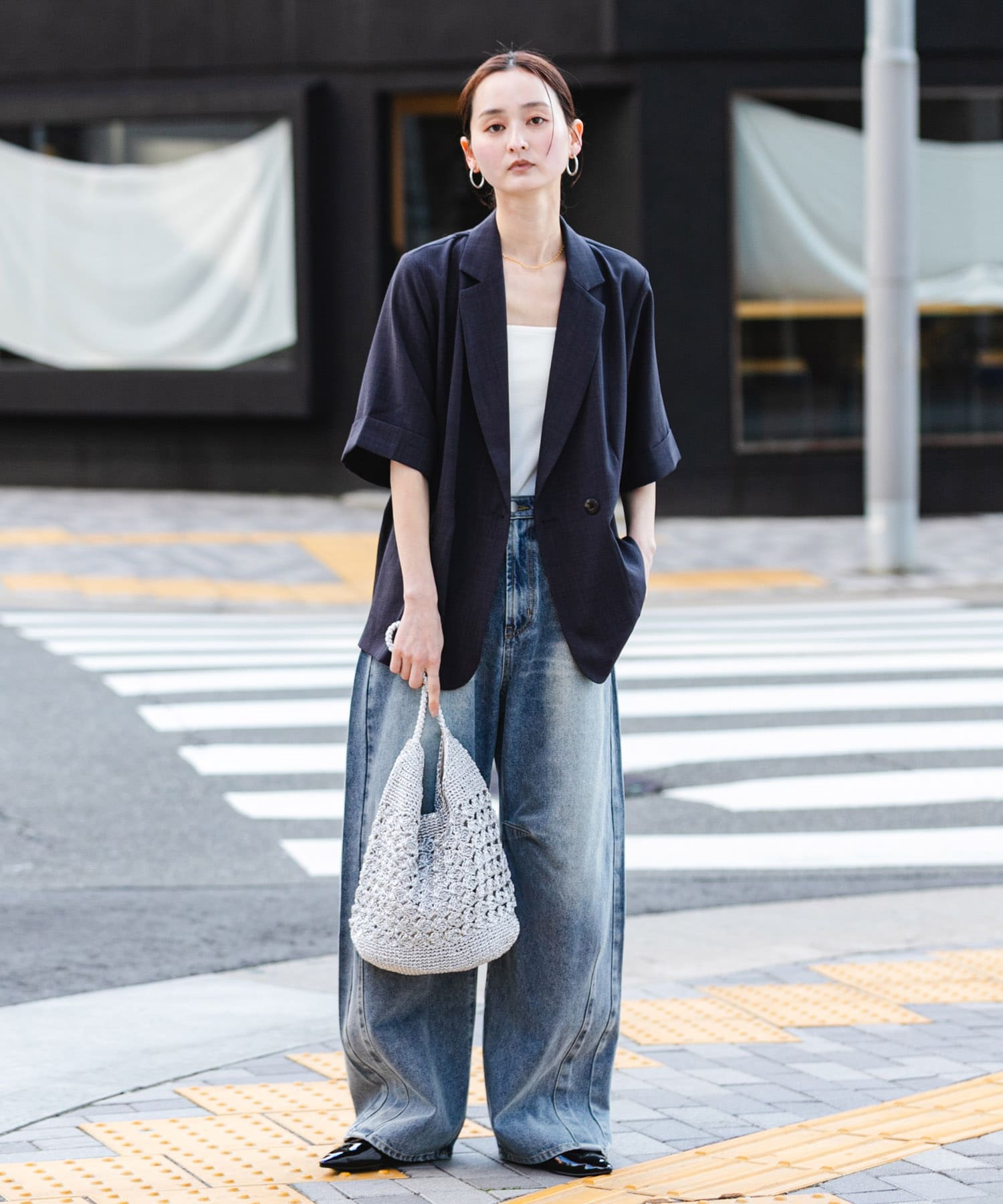 メタリックヤーンバッグ SILVER One