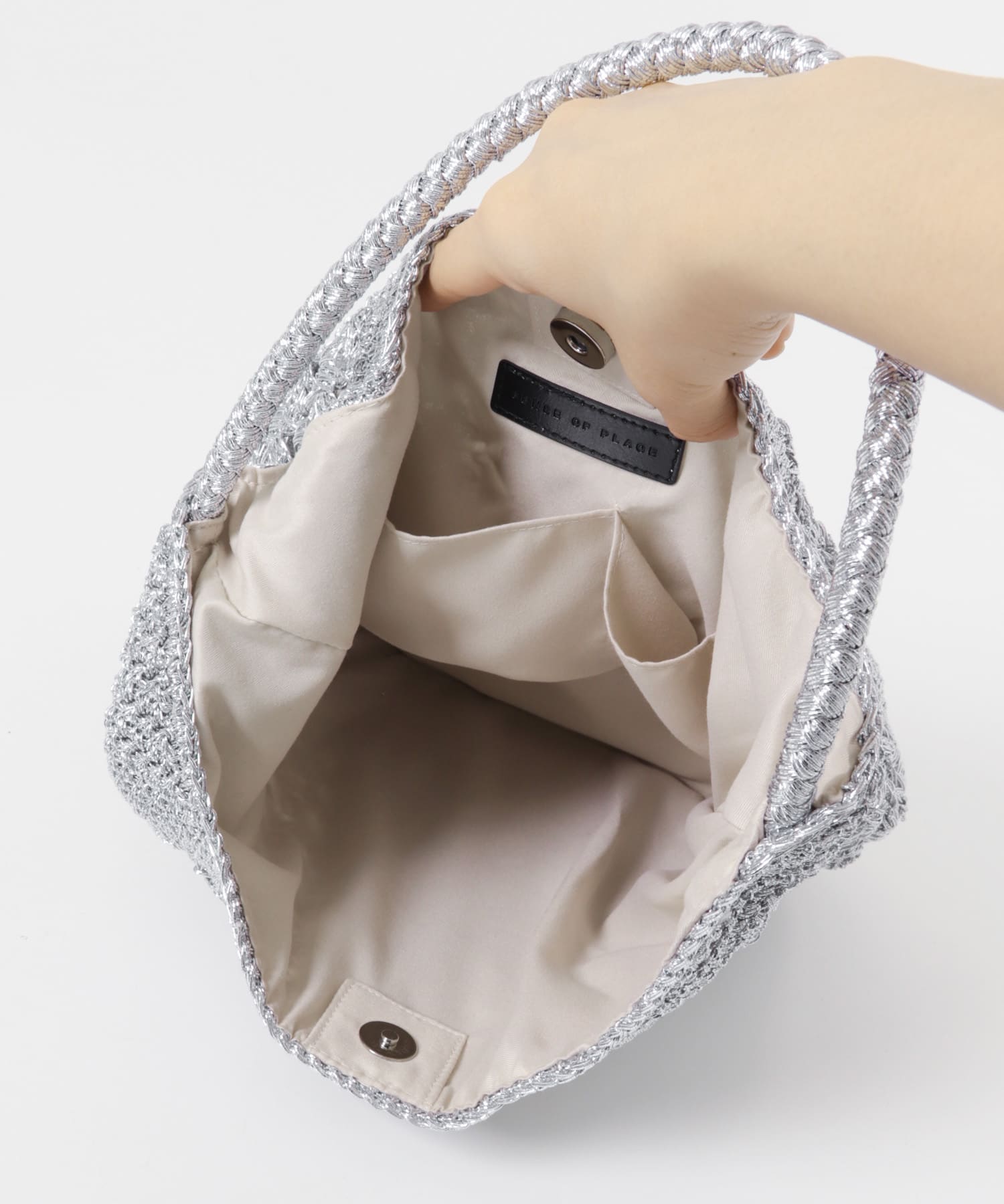 メタリックヤーンバッグ SILVER One