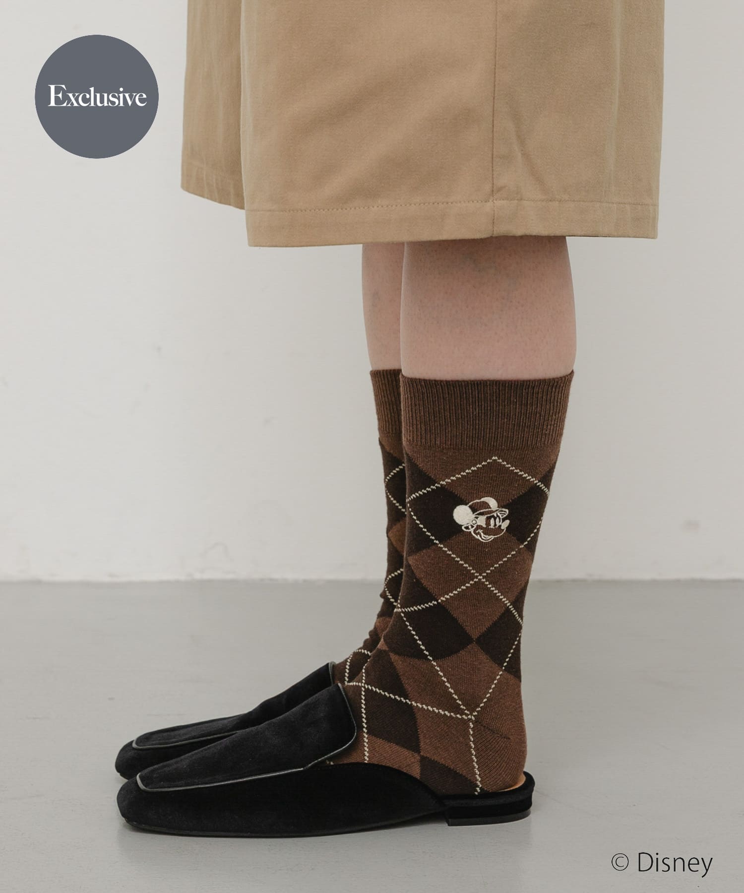 別注/Disney/アーガイルソックス BROWN One