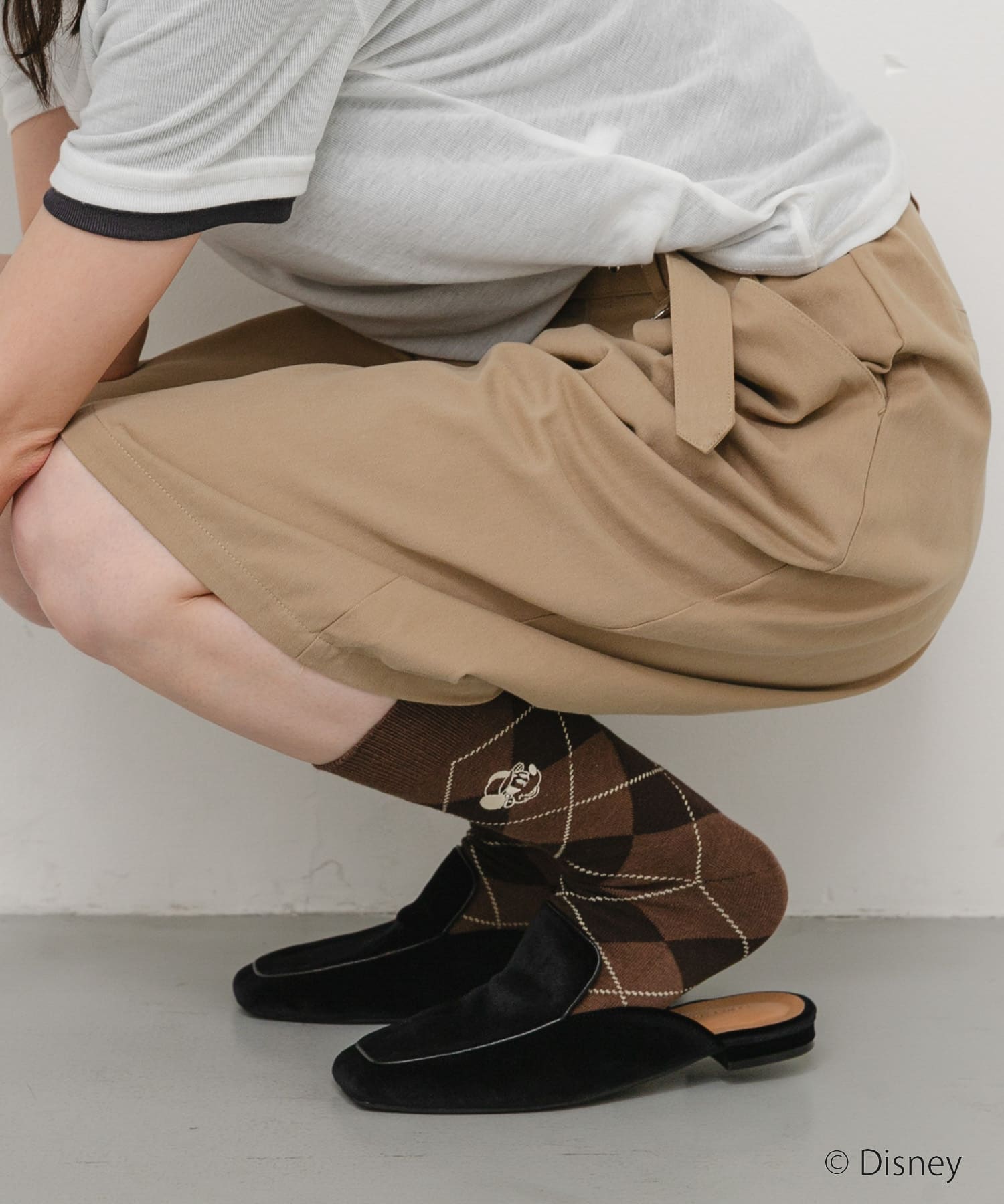 別注/Disney/アーガイルソックス BROWN One