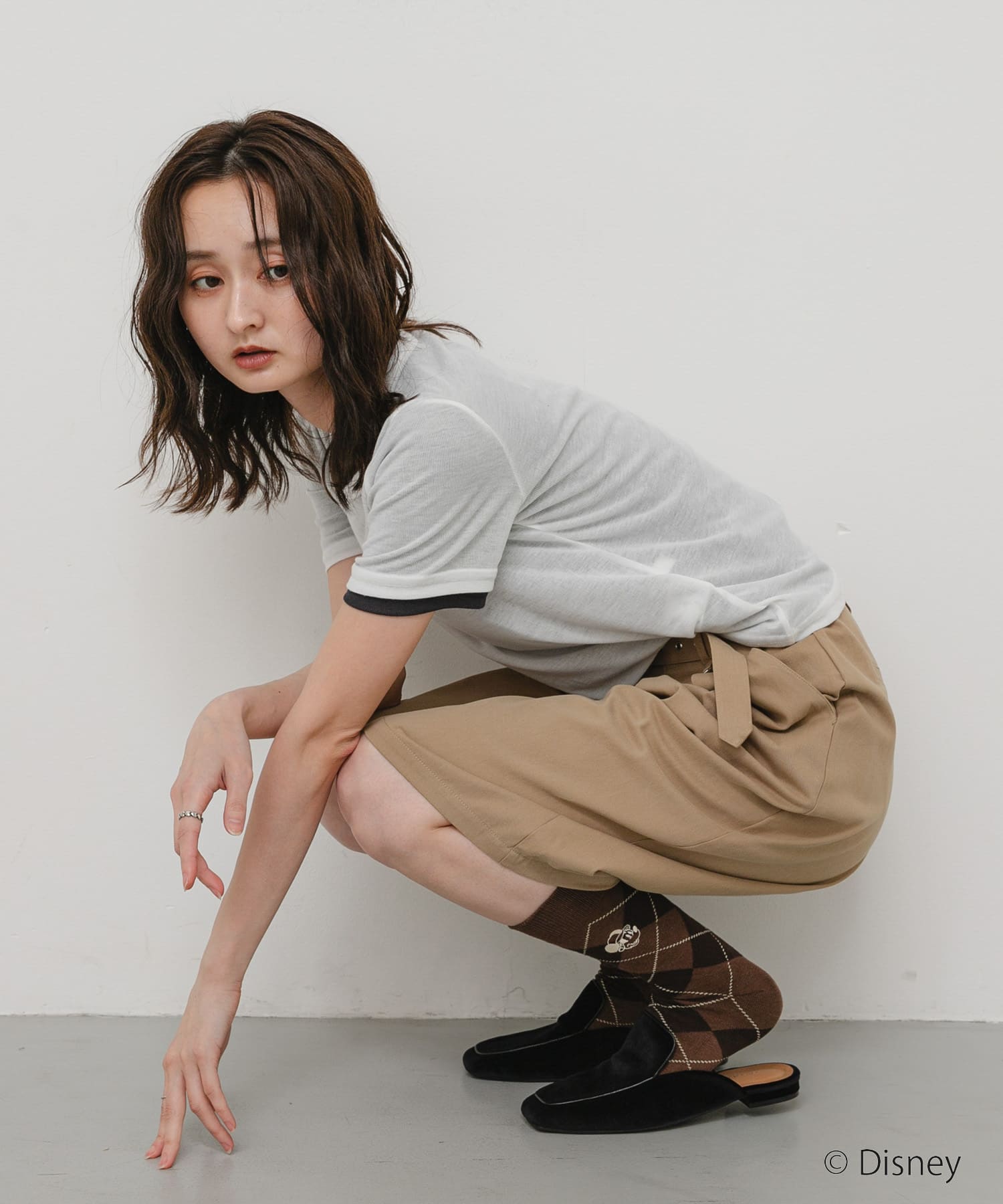 別注/Disney/アーガイルソックス BROWN One