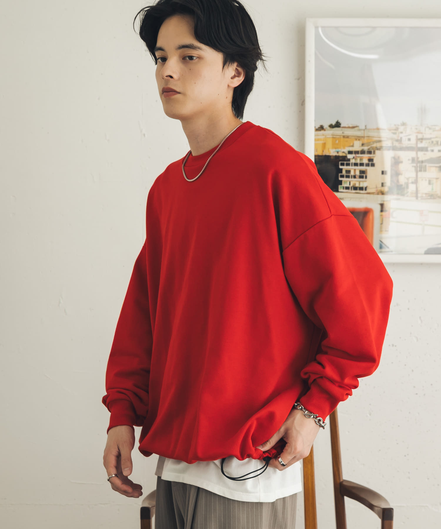 ドローコードクルーネックスウェット(M L.GRAY): トップス｜URBAN