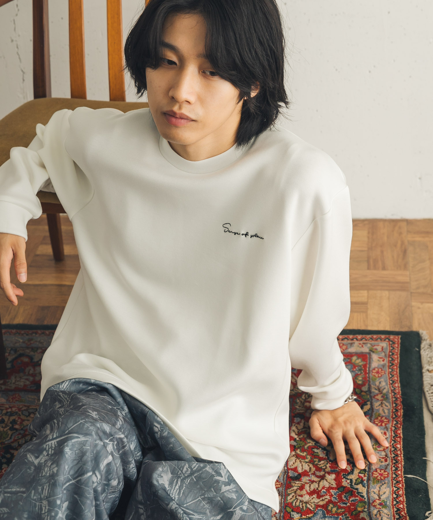 『イージーケア/吸水速乾』シシュウダンボールポンチロングスリーブTシャツ