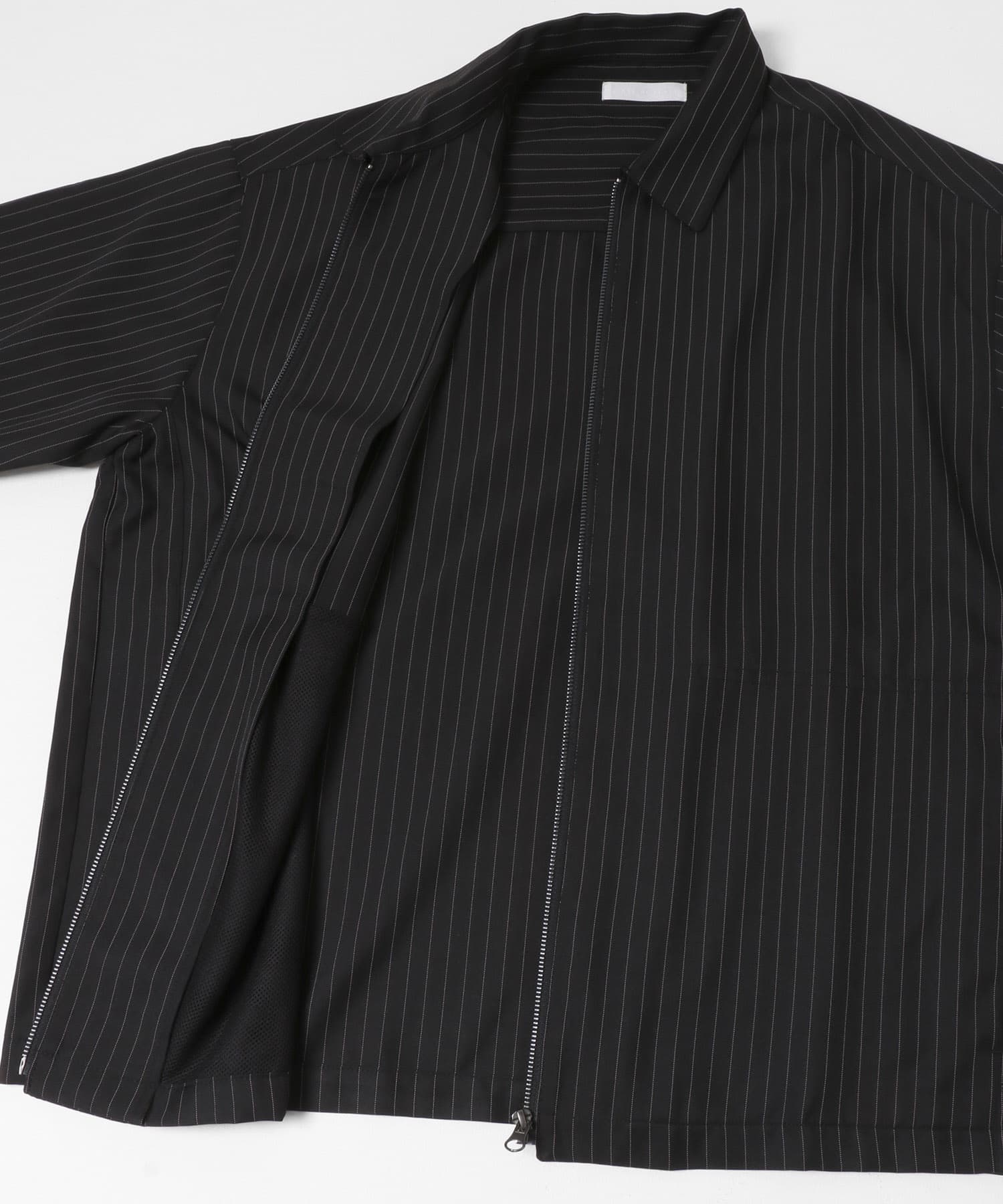 エクストラルーズストライプジップシャツ(L BLACK): トップス｜URBAN