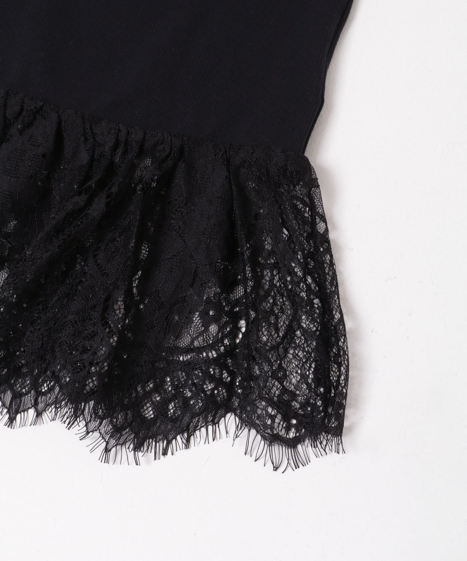 2WAYティアードフリルレーストップ BLACK One