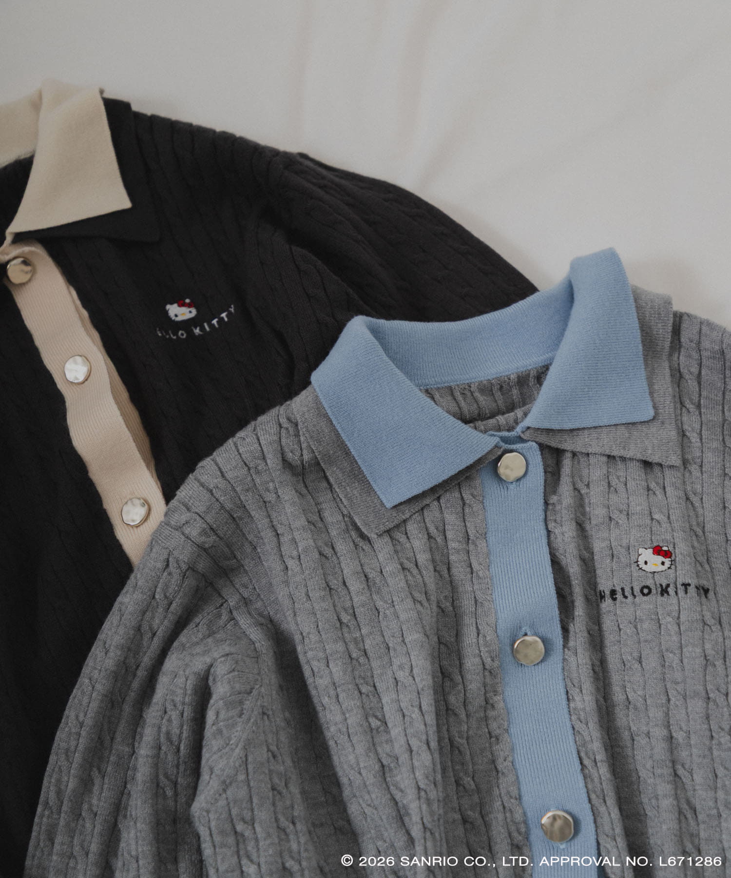 別注「ハローキティ」オリコウカーディガン GRAY One