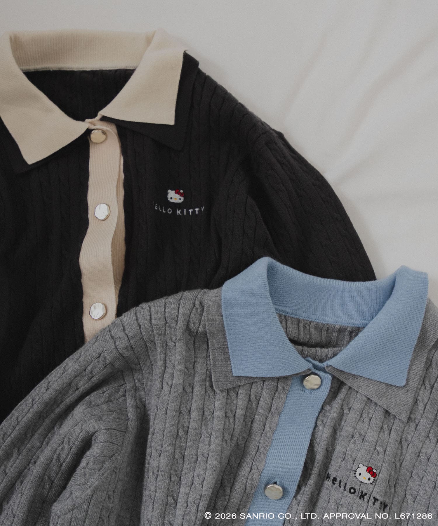 別注「ハローキティ」オリコウカーディガン GRAY One