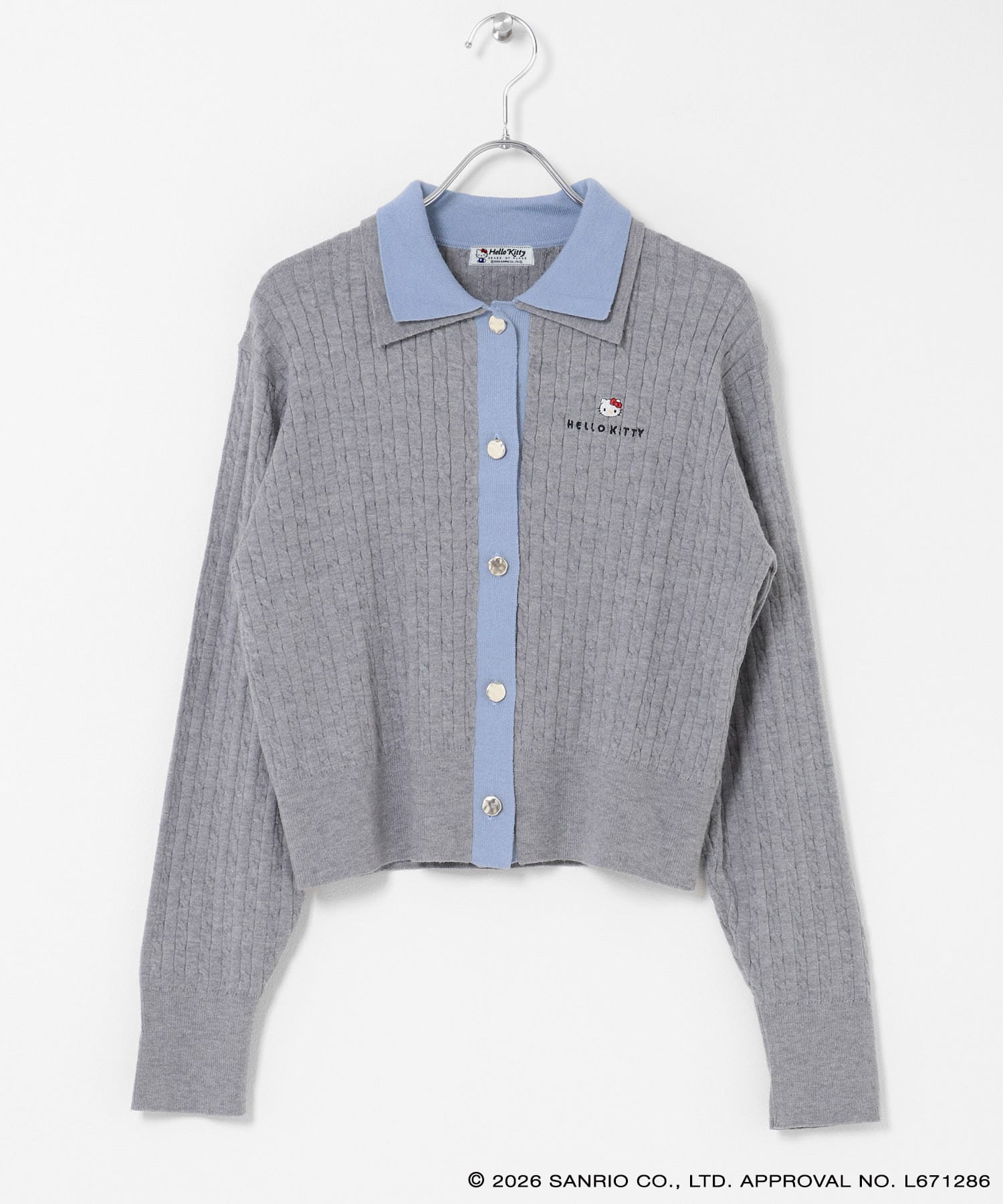 別注「ハローキティ」オリコウカーディガン GRAY One