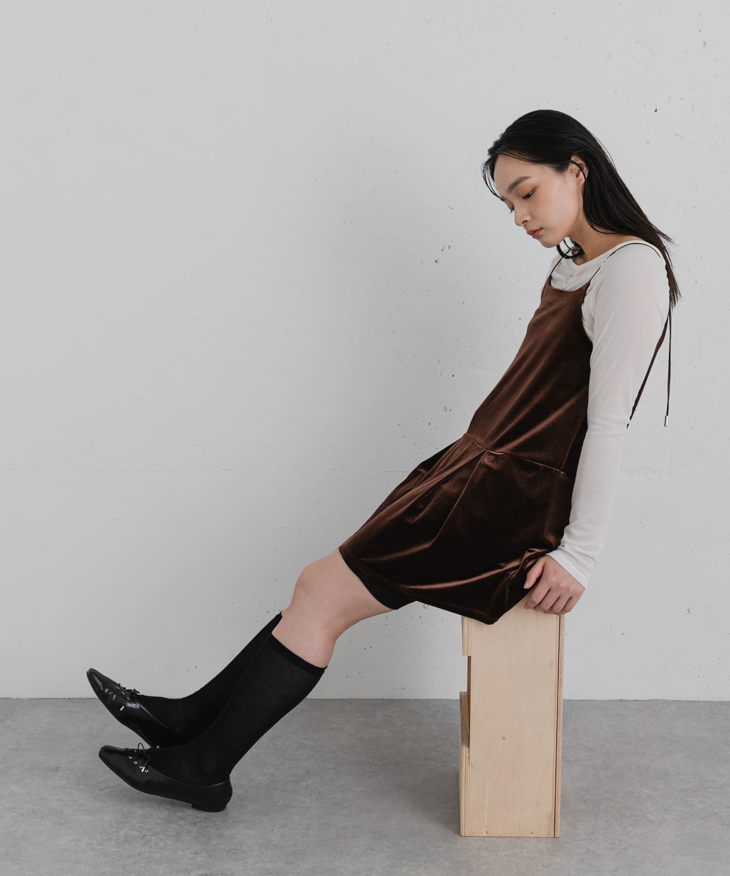 ベロアチュニックキャミソール(One BROWN): ワンピース｜URBAN 
