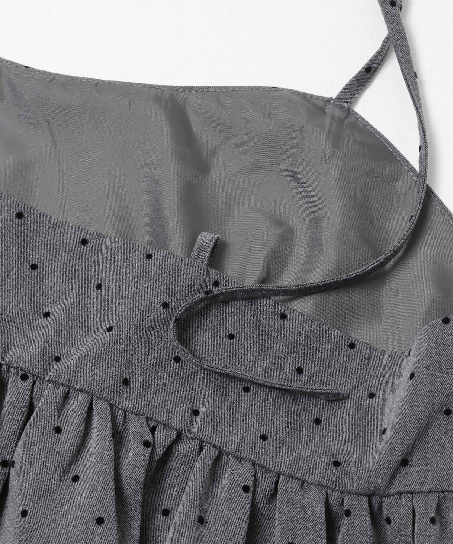 ドットツイルレース付きキャミソール GRAY One