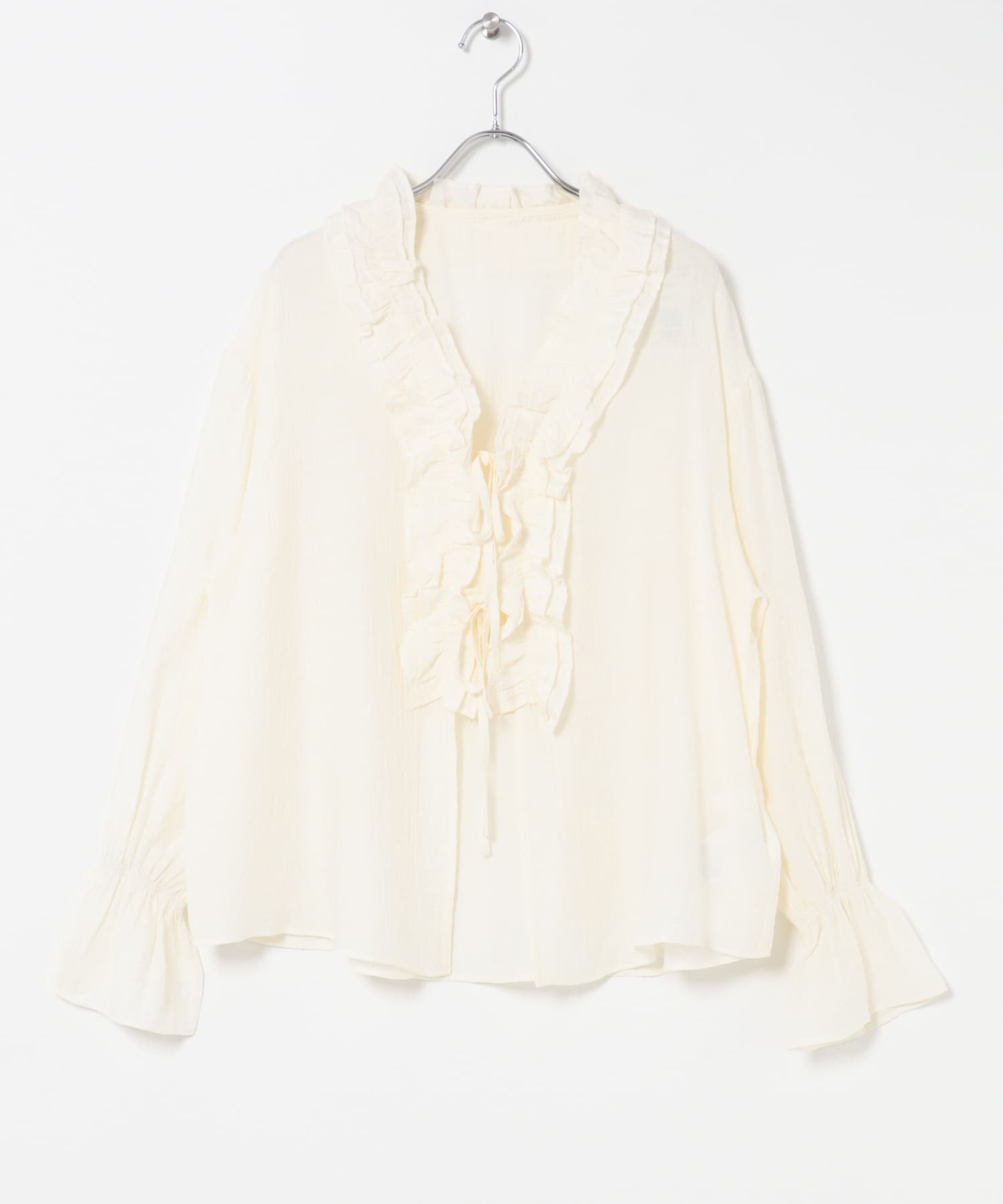 フリルネックヨウリュウブラウス IVORY One