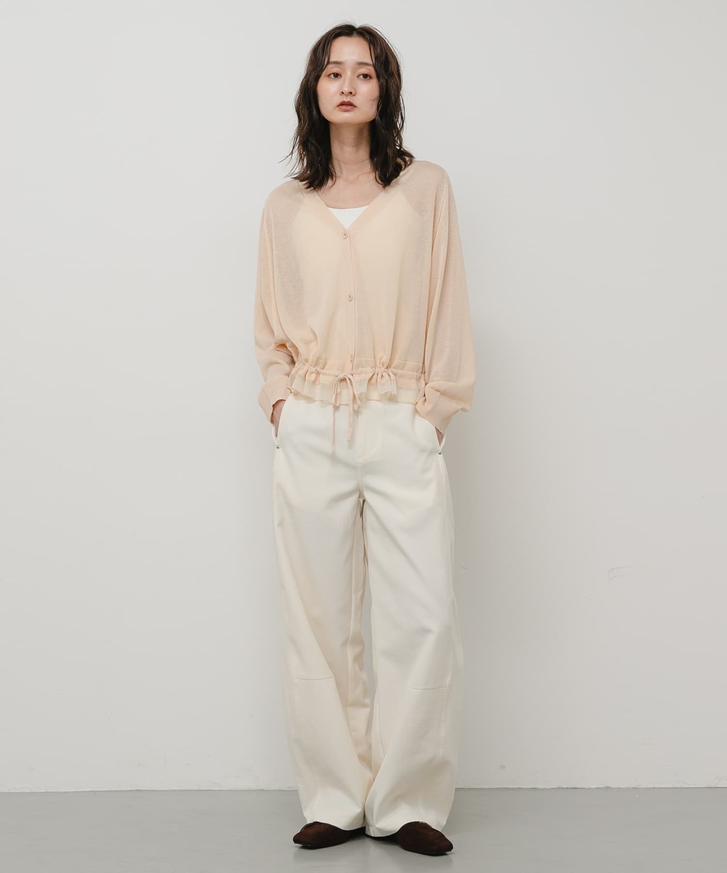 Vカットアシンメトリーパンプス BROWN S
