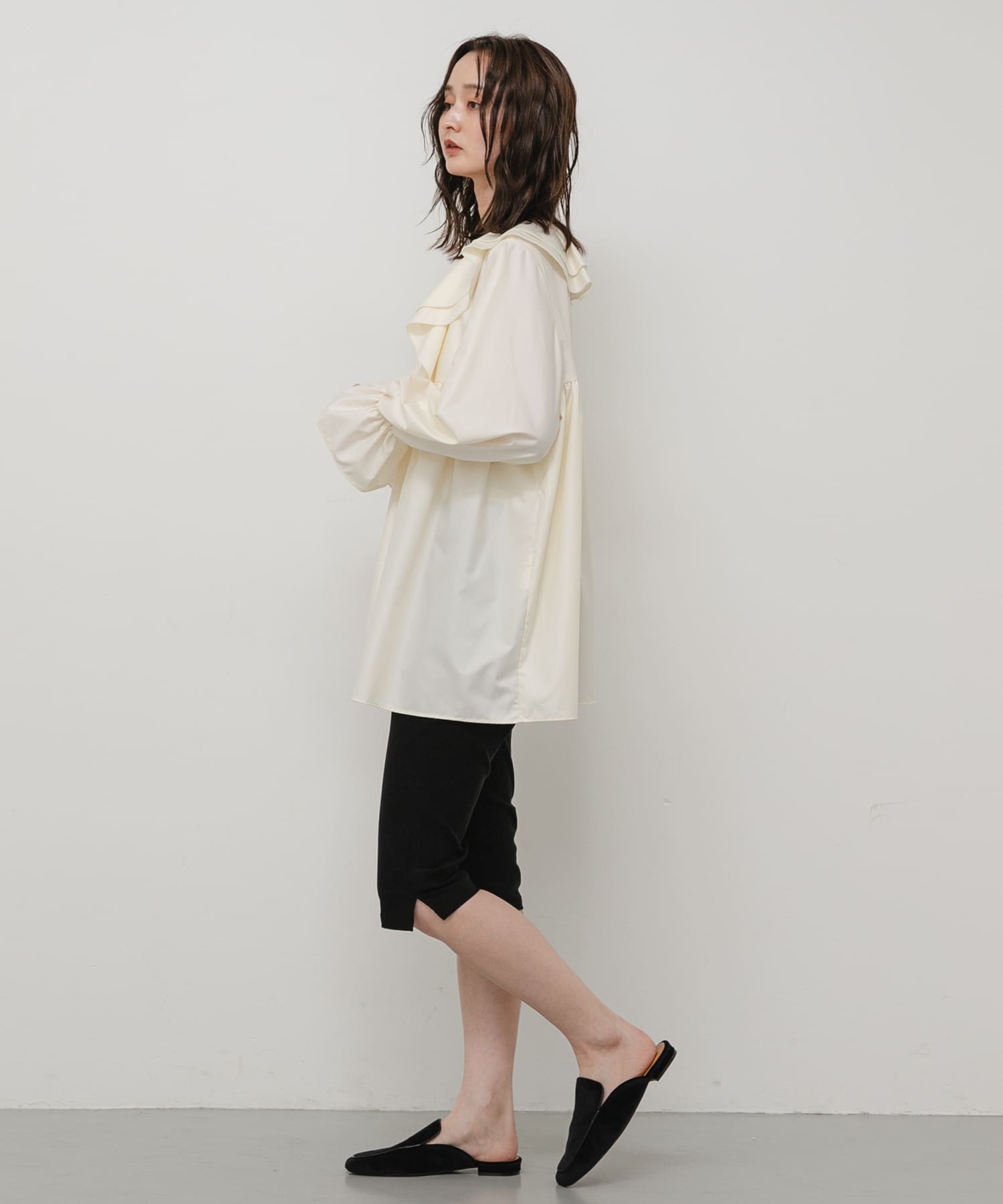 ベロアスライドシューズ BLACK S