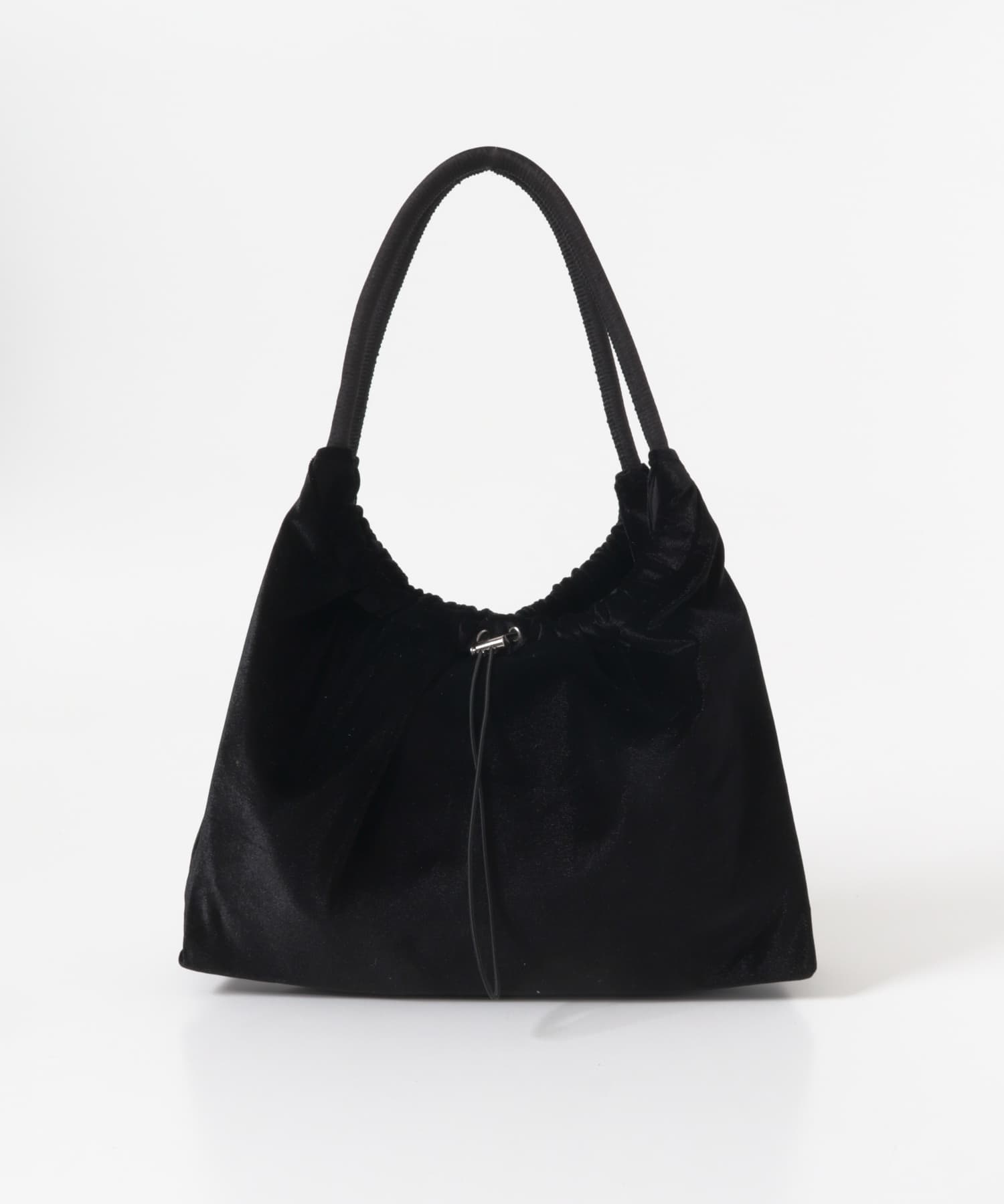 ベロアギャザーバッグ BLACK One