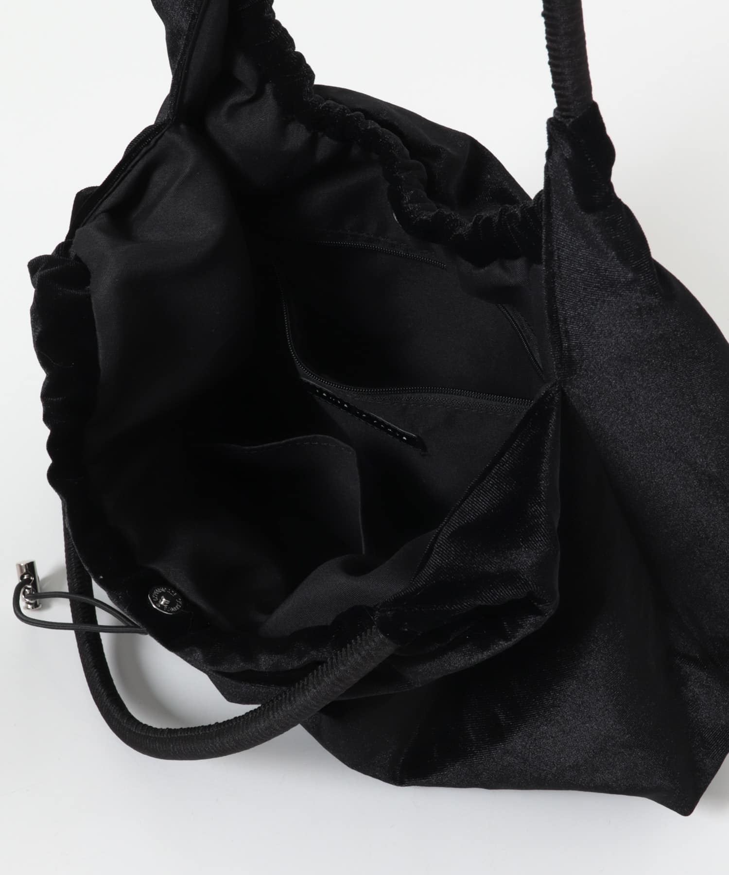 ベロアギャザーバッグ BLACK One