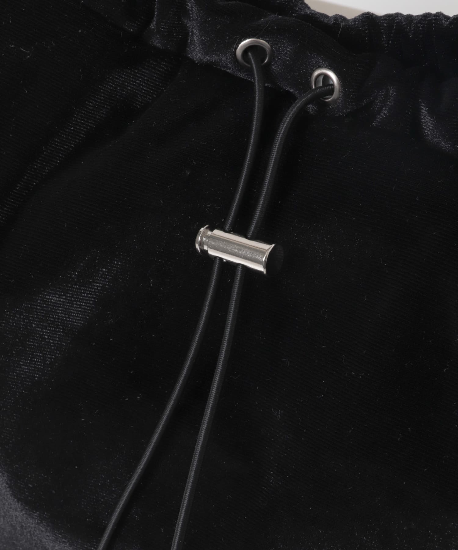 ベロアギャザーバッグ BLACK One