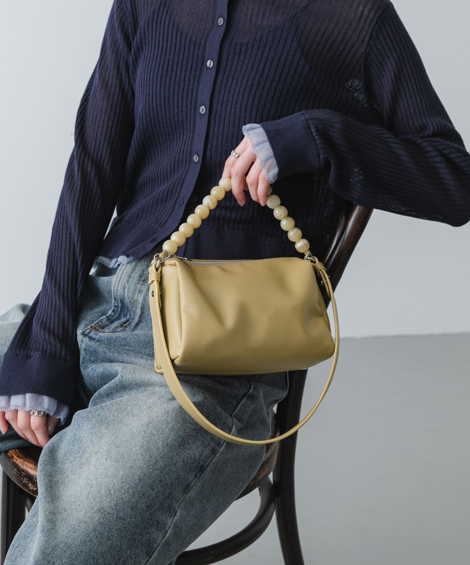 ビーズハンドルバッグ Y.BEIGE One