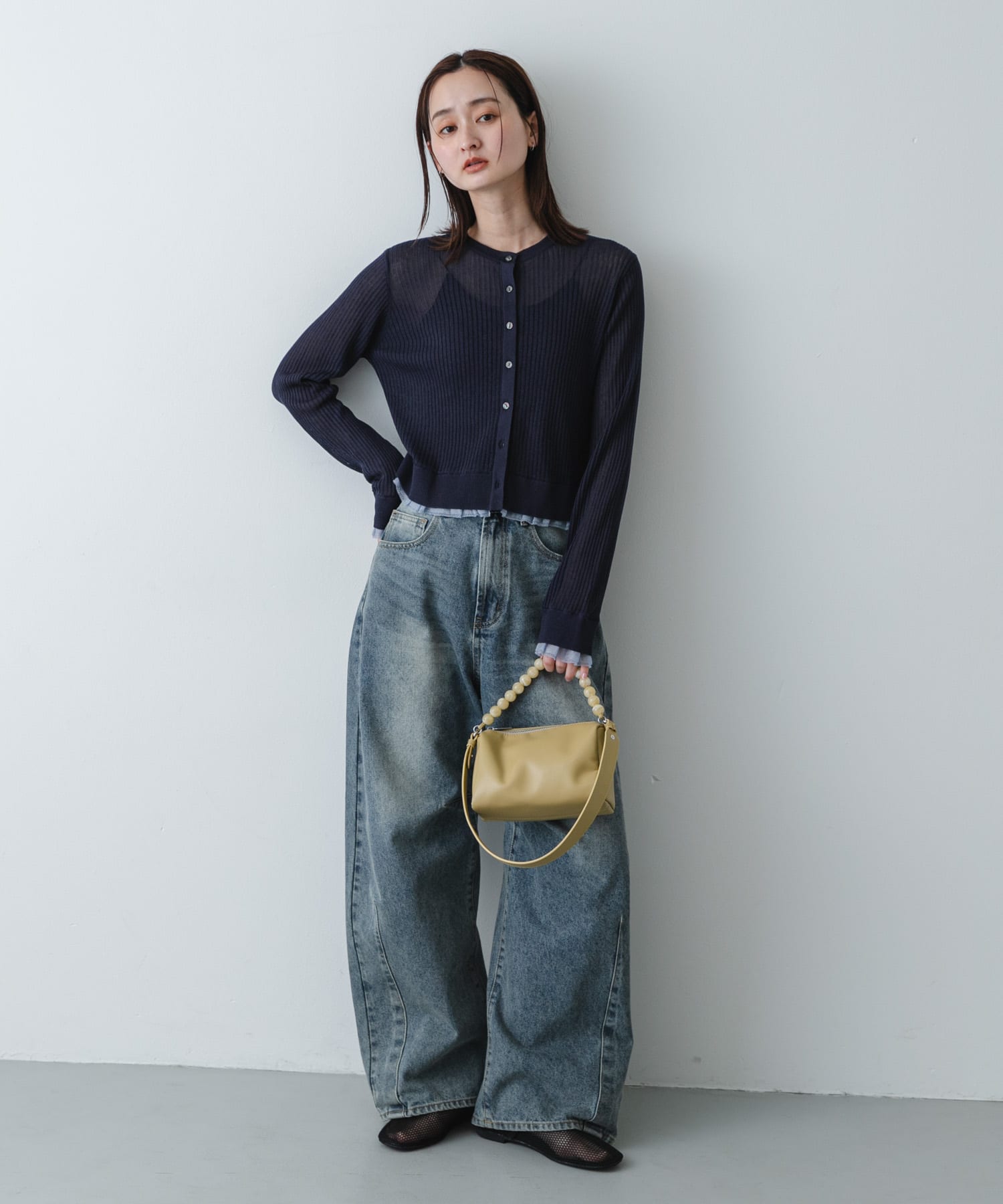 ビーズハンドルバッグ Y.BEIGE One