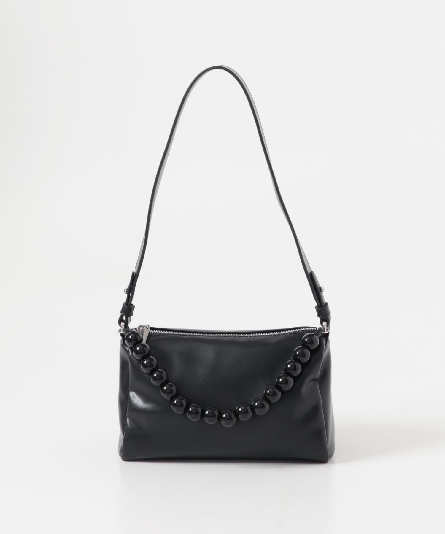 ビーズハンドルバッグ BLACK One