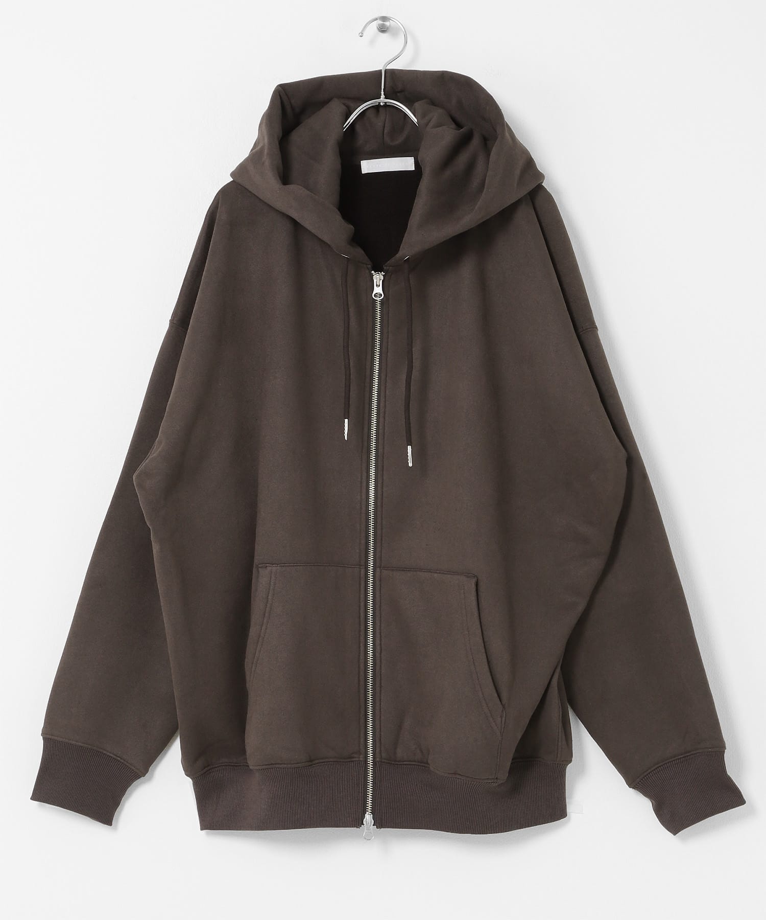 フェイクスエードWジップパーカー D.BROWN M