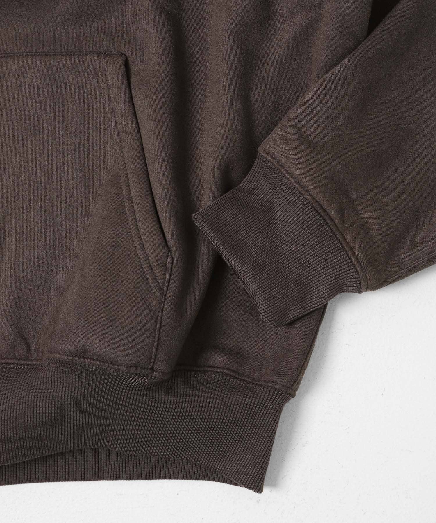 フェイクスエードWジップパーカー D.BROWN M