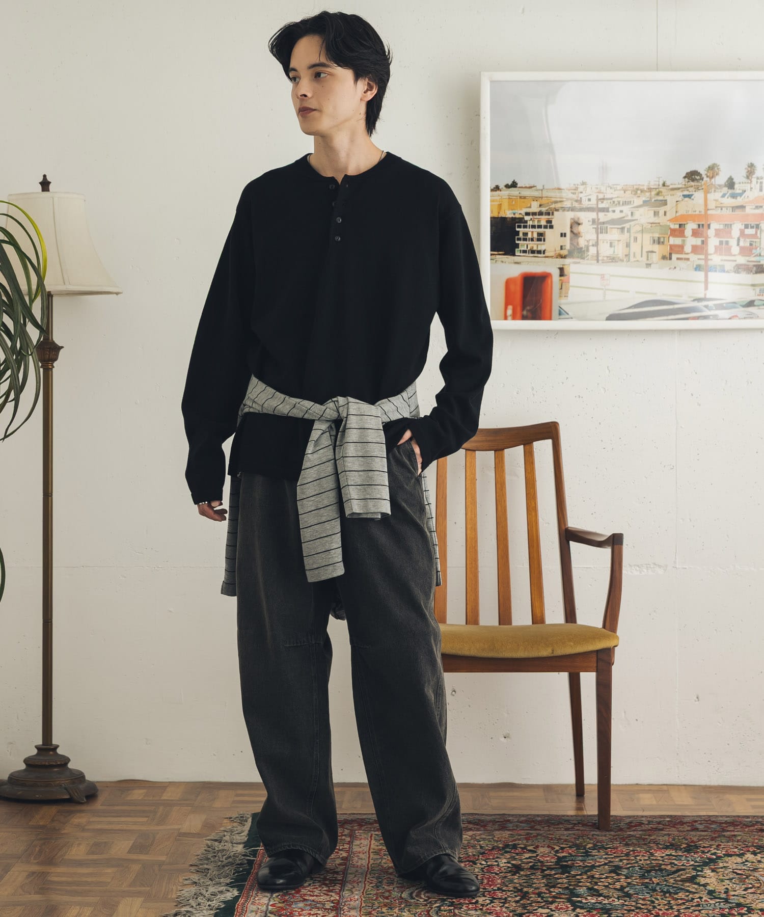 ストレッチヘンリーネックニット(M BLACK): トップス｜URBAN RESEARCH