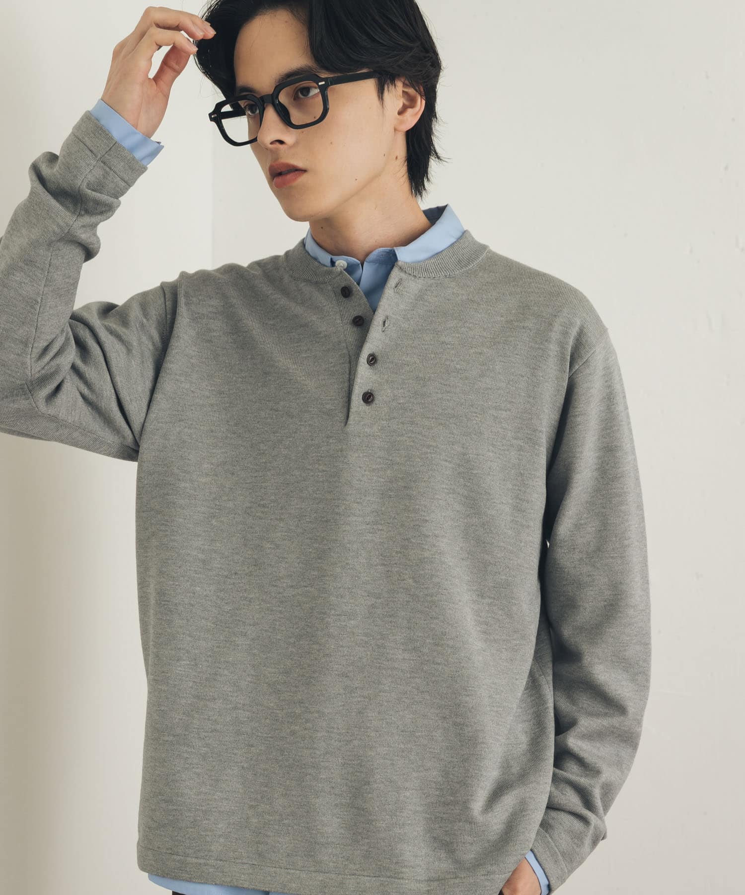 ストレッチヘンリーネックニット(M BLACK): トップス｜URBAN RESEARCH