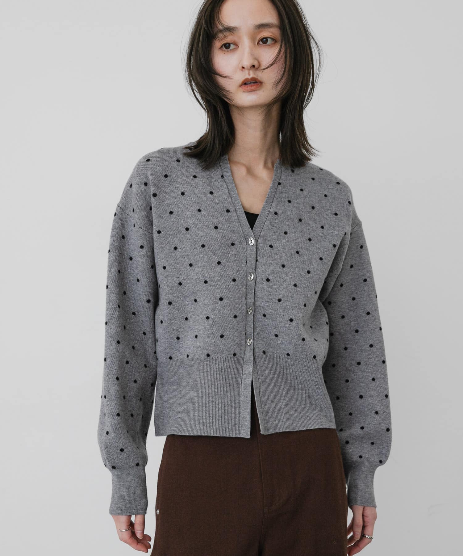 BLANK カーディガン 洗濯可』抗ピルキーネックカーディガン(One GRY×BLK): トップス｜URBAN