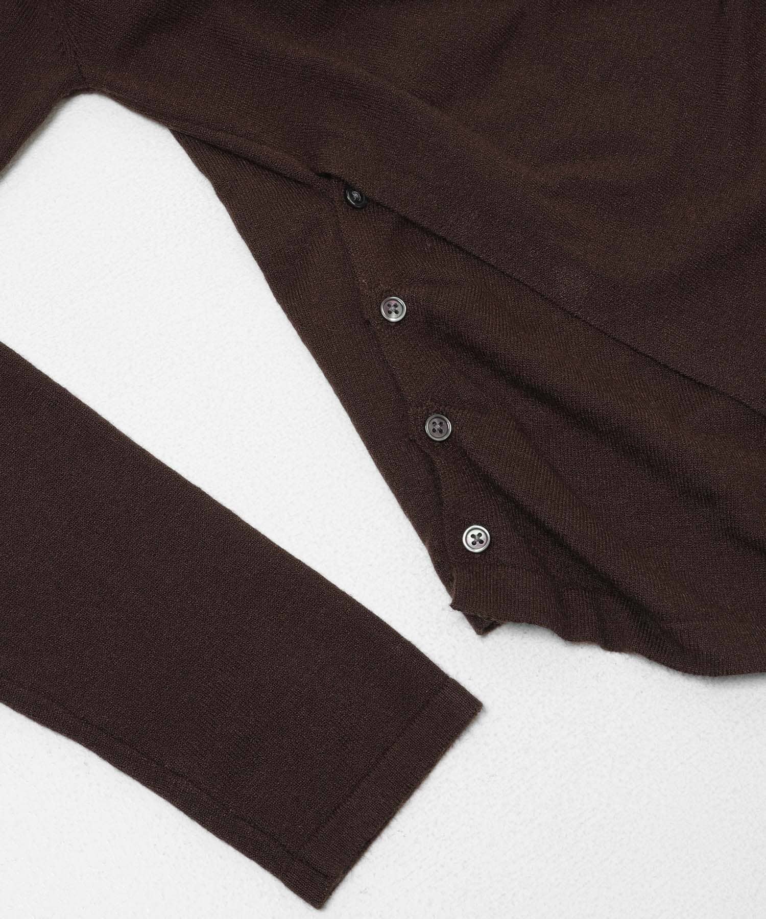 『洗濯可』アシンメトリーカシュクールニット BROWN One