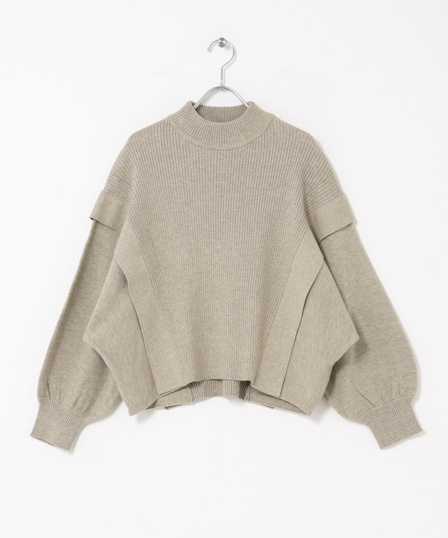 『洗濯可』ストレッチショルダータックセーター BEIGE One