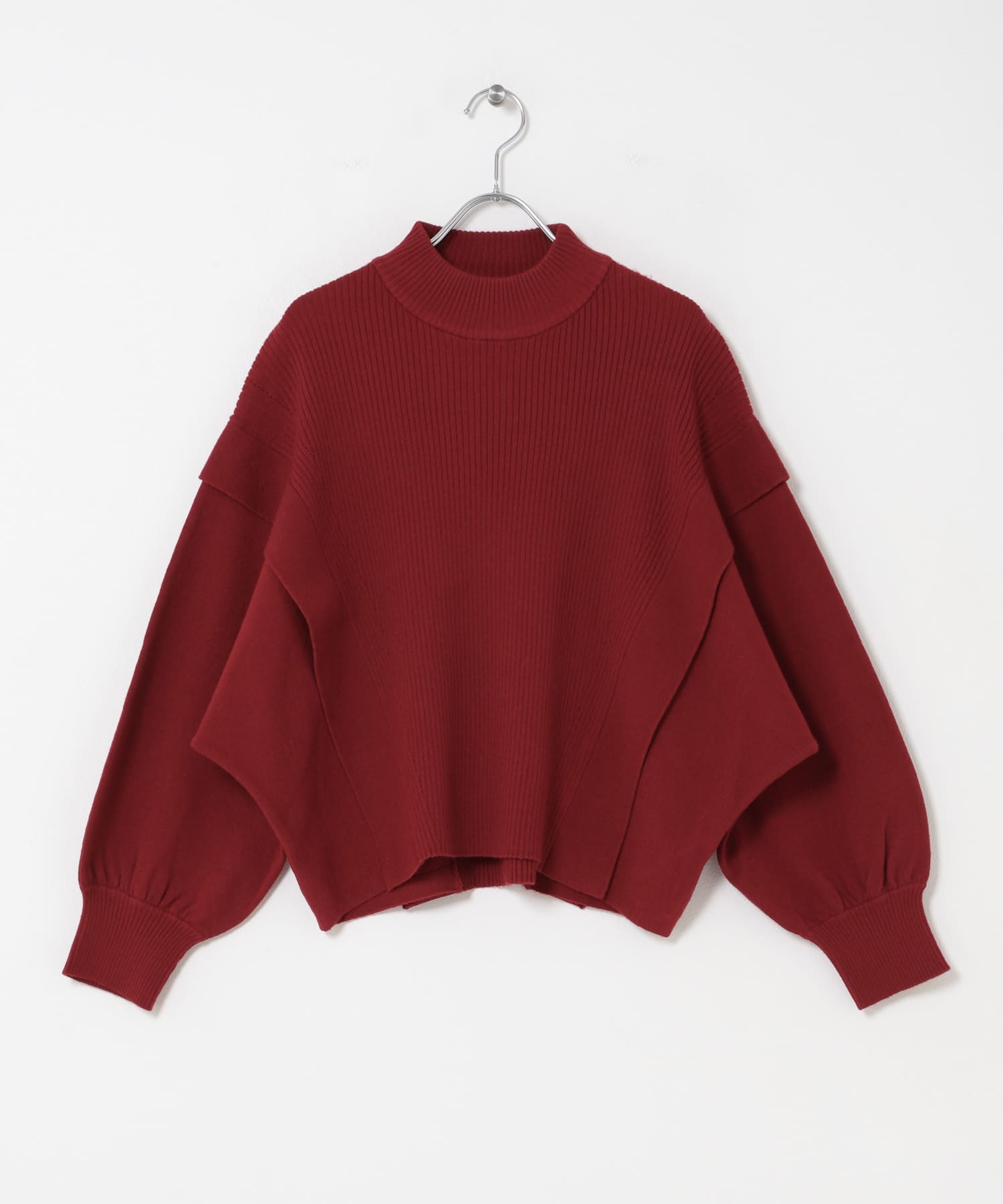『洗濯可』ストレッチショルダータックセーター RED One