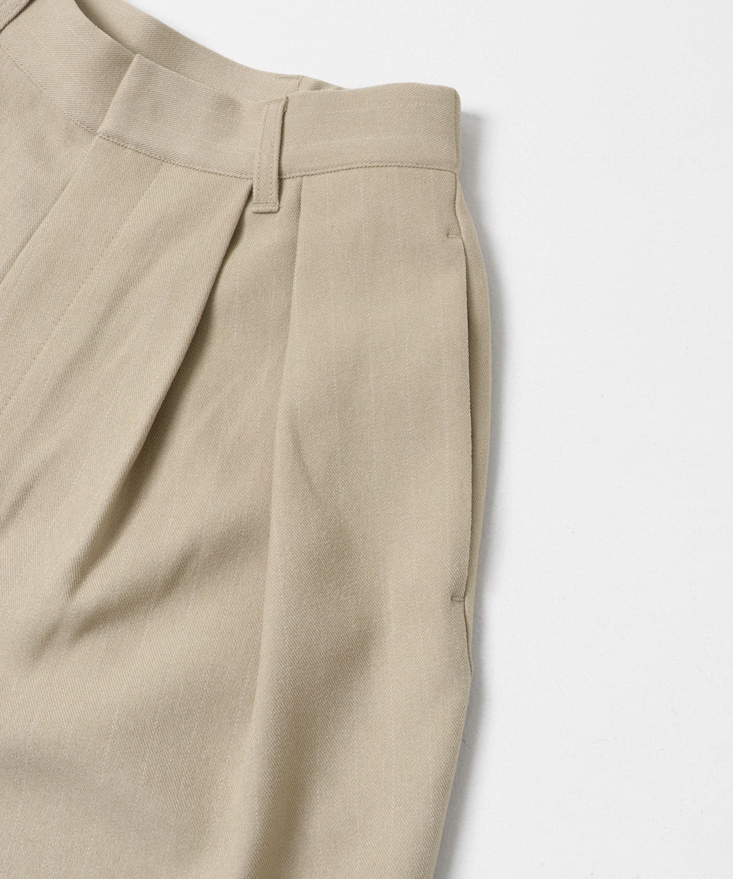ウールライクピンストライプルーズパンツ BEIGE XS