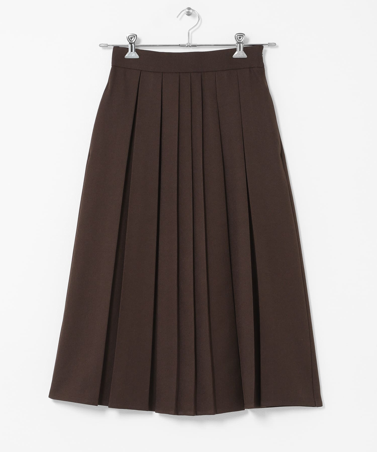ミドルタケプリーツスカート BROWN S