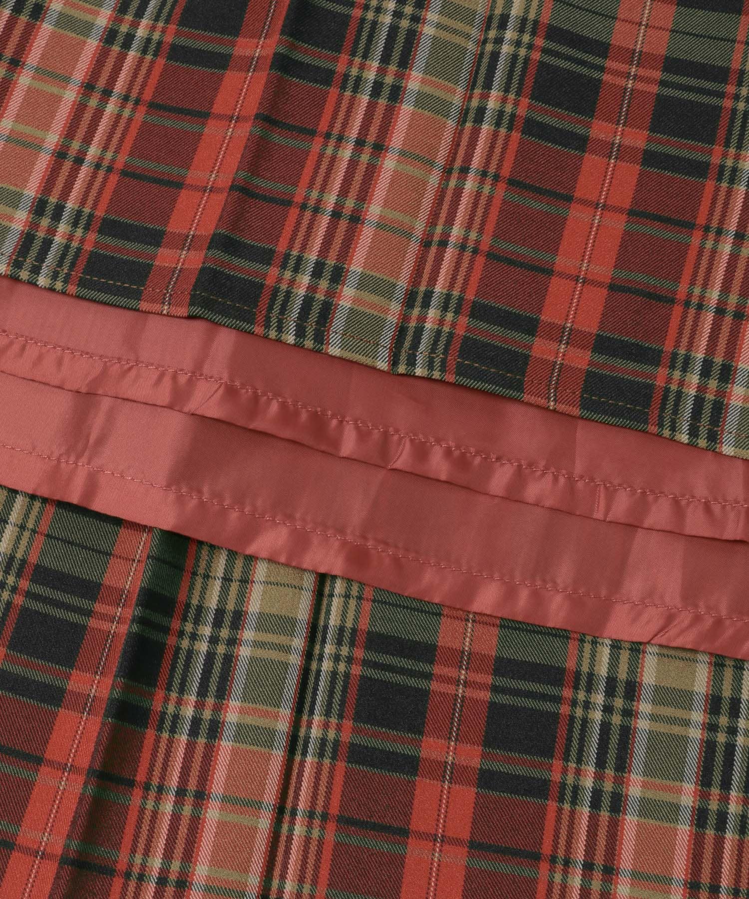 チェックプリーツスカート RED×BLK One