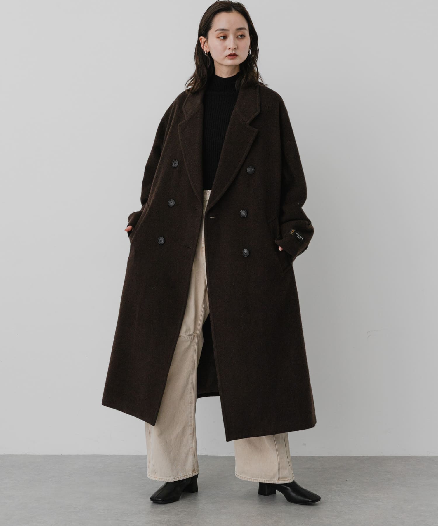 尾州ウールロングテーラードコート(S BROWN): アウター｜URBAN