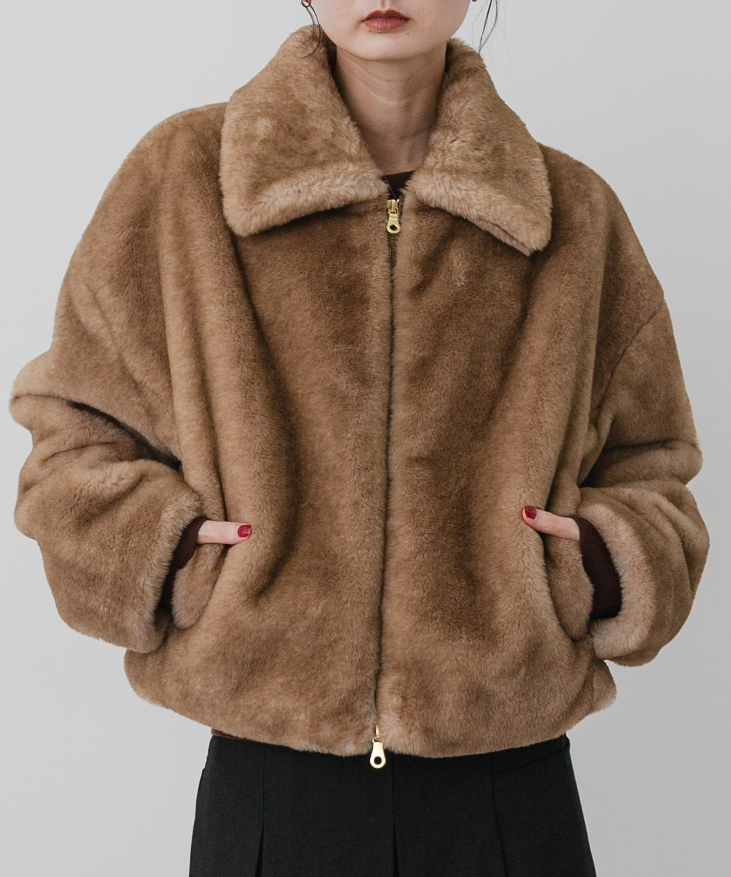 TISSAVEL フェイクファーショートコート