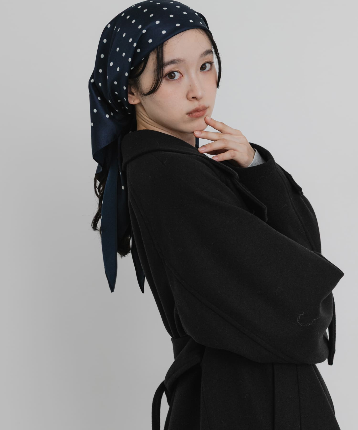 抗ピル スタンドカラーロングコート