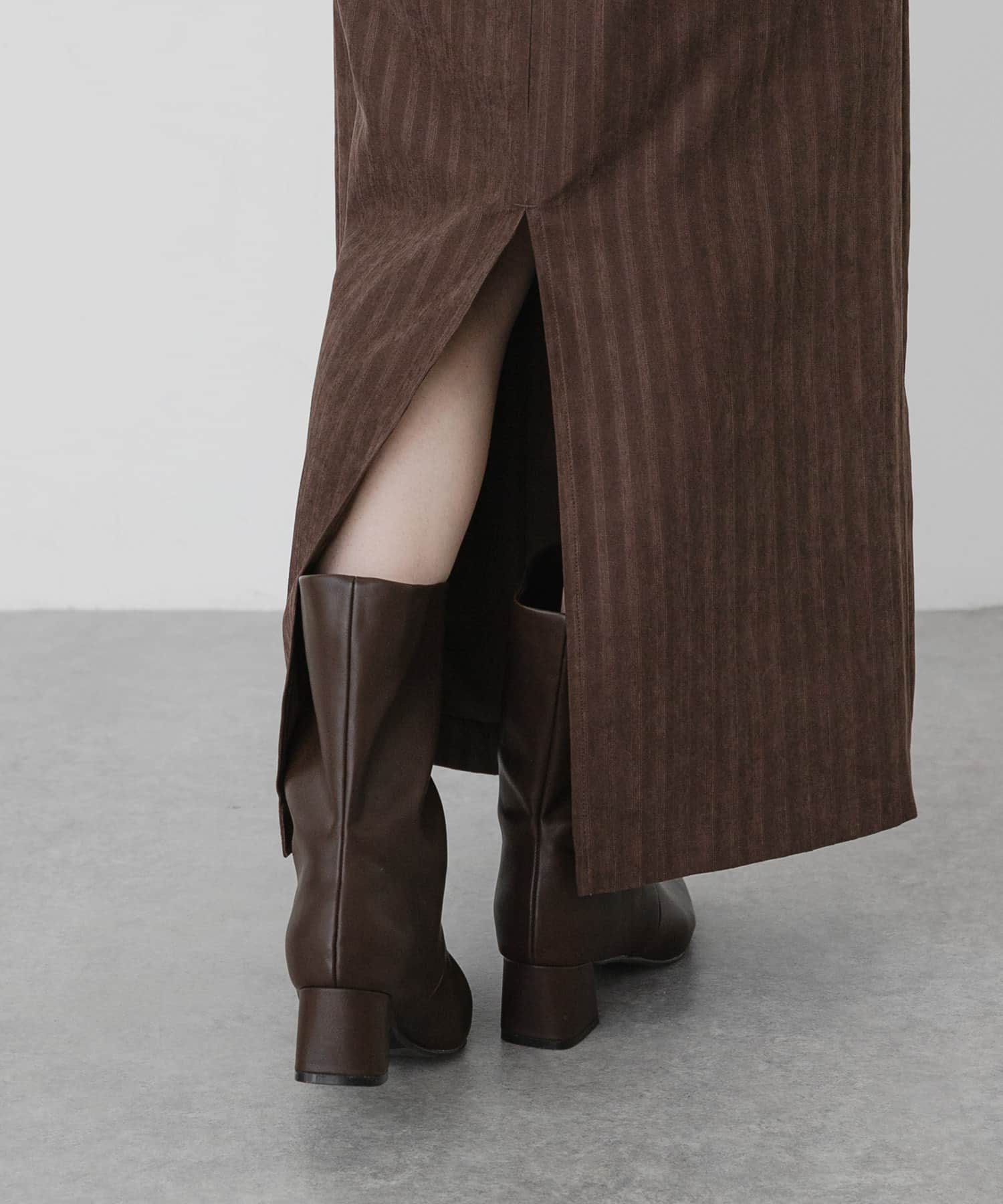 『抗菌/防臭』センターシームストレッチブーツワイドシャフトブーツ BROWN S