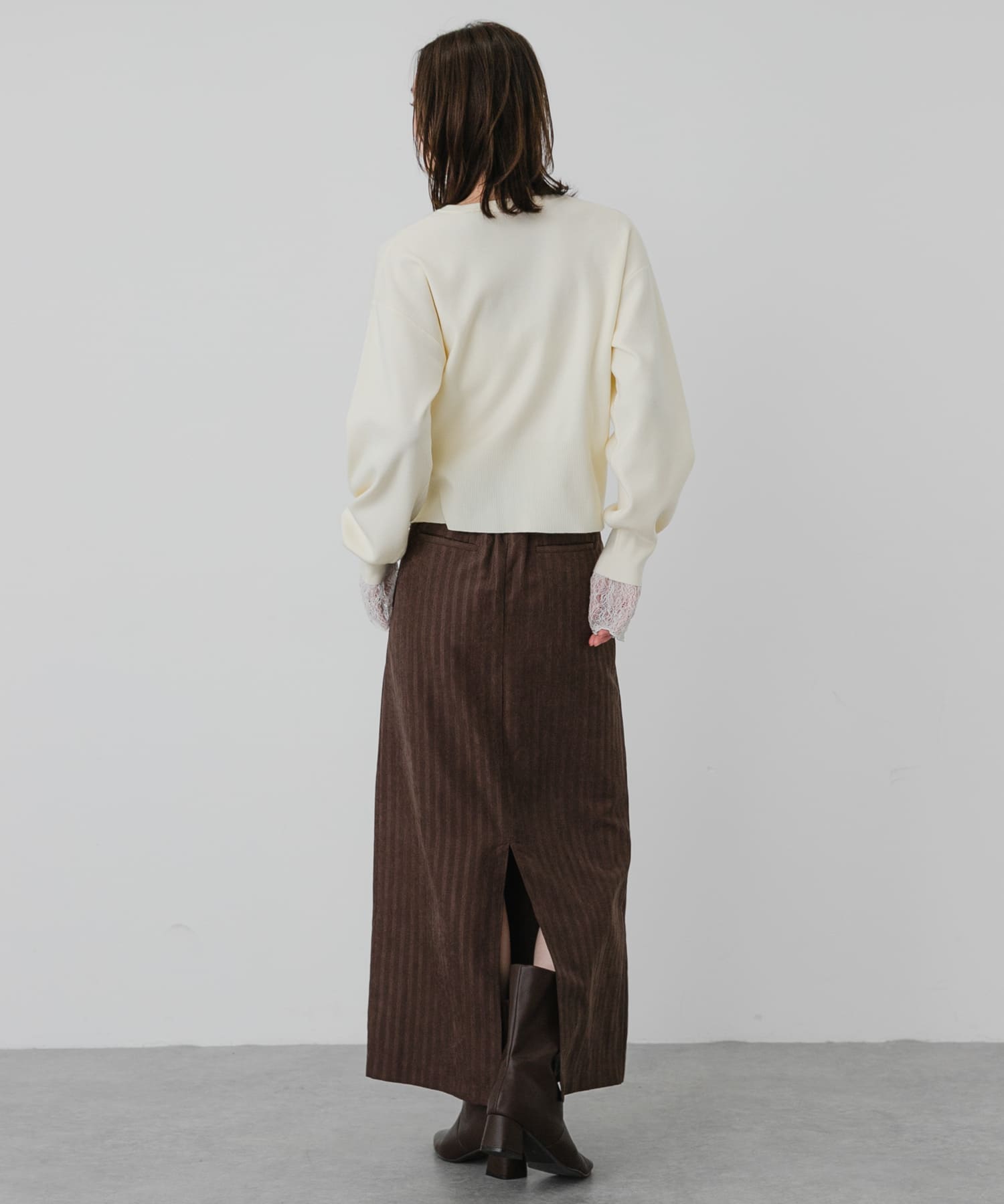 『抗菌/防臭』センターシームストレッチブーツワイドシャフトブーツ BROWN S