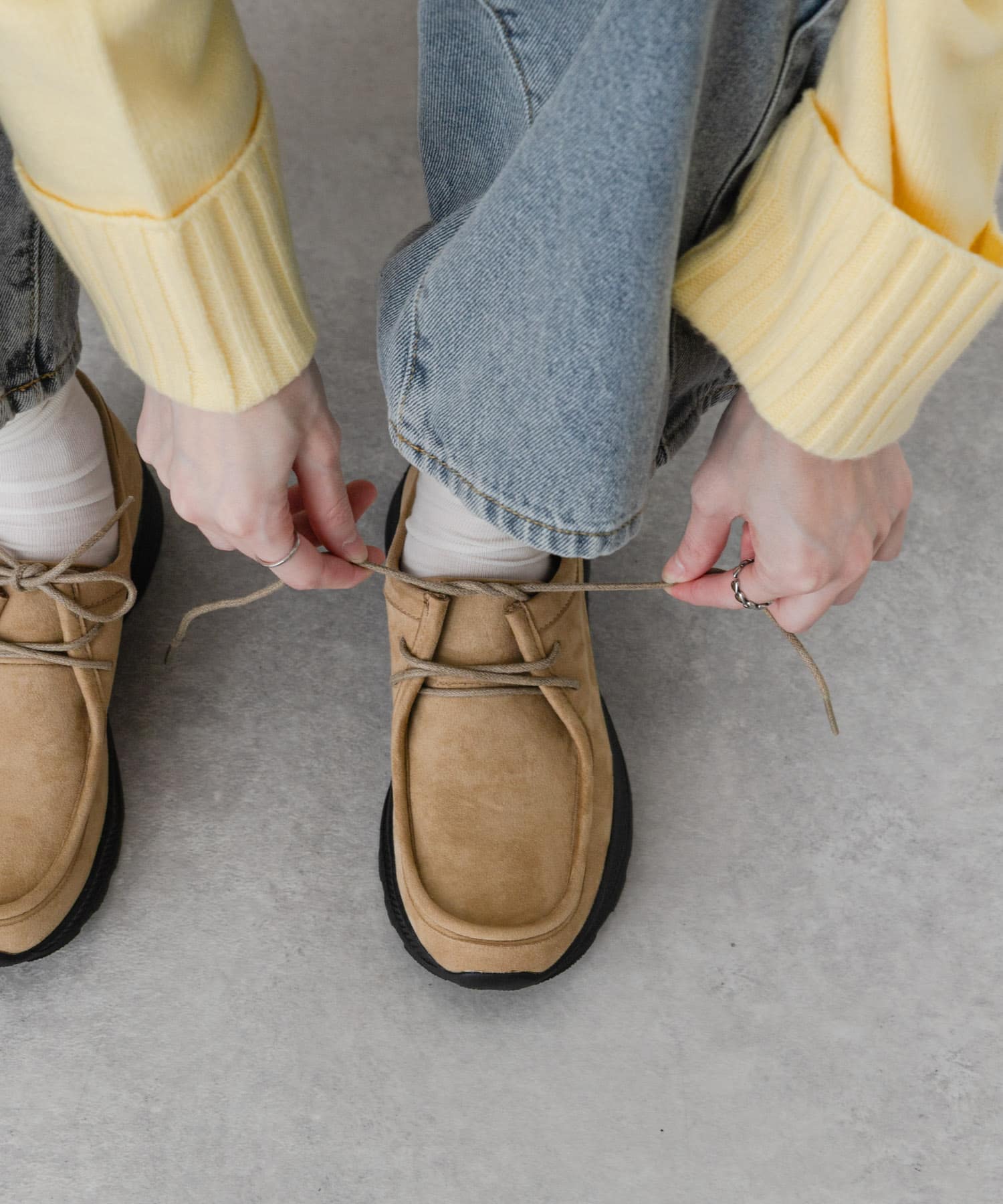 『抗菌/防臭』スニーカーソールモカシンローファー BEIGE S