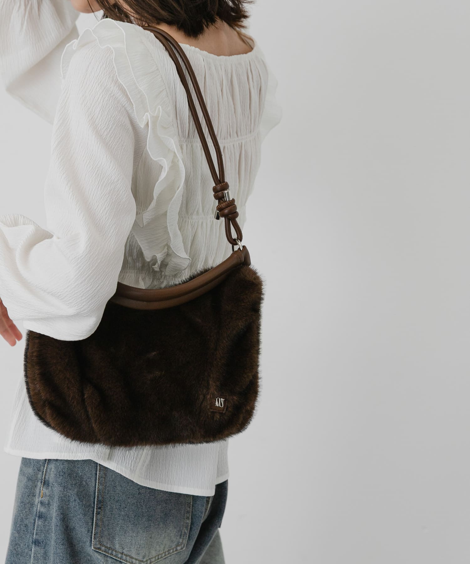 2WAYハンドルファーバッグ BROWN One